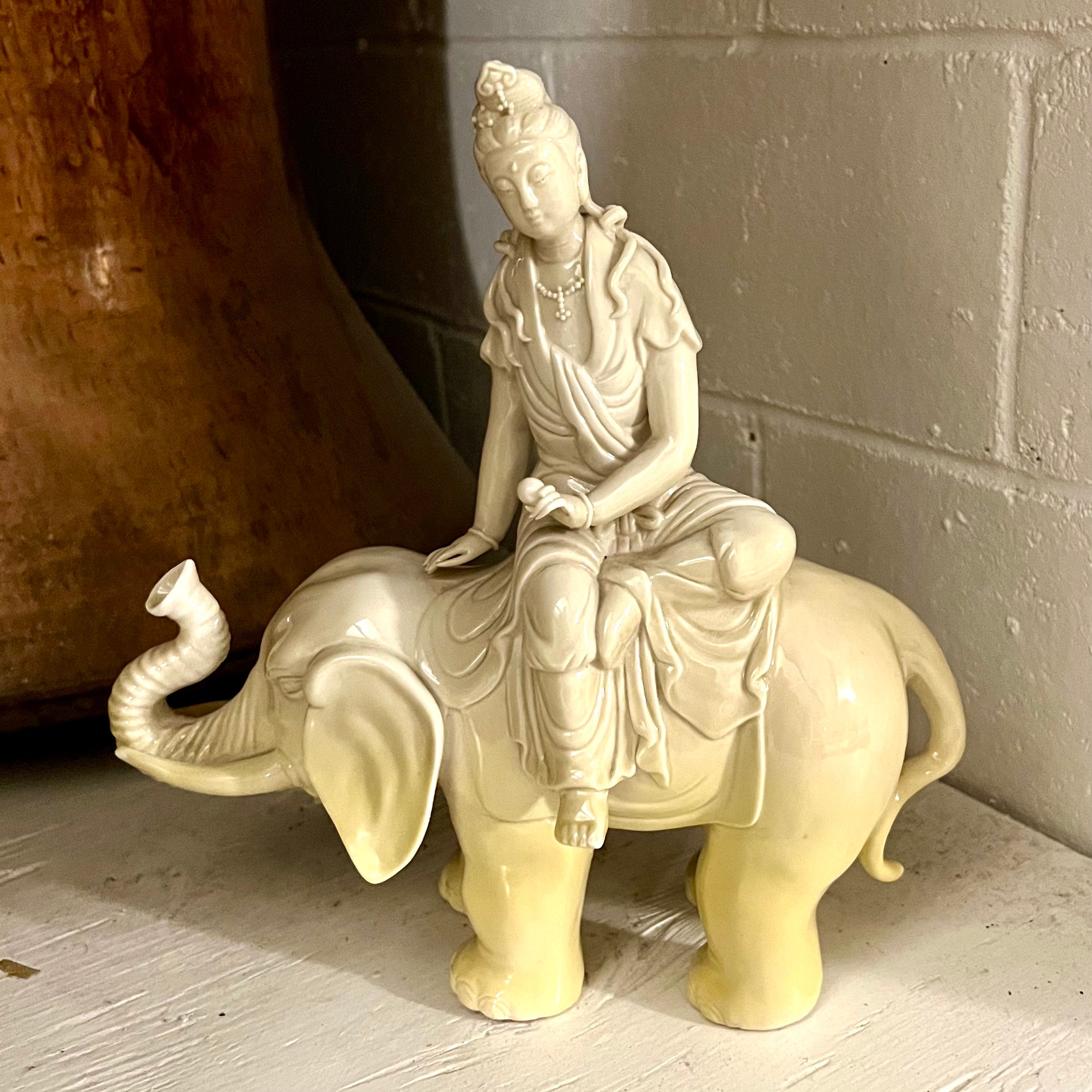 Riding Kuan Yin Statue - Handcrafted Buddhist Goddess of Mercy Sculpture for Home Altar, Meditation Room & Spiritual Decor