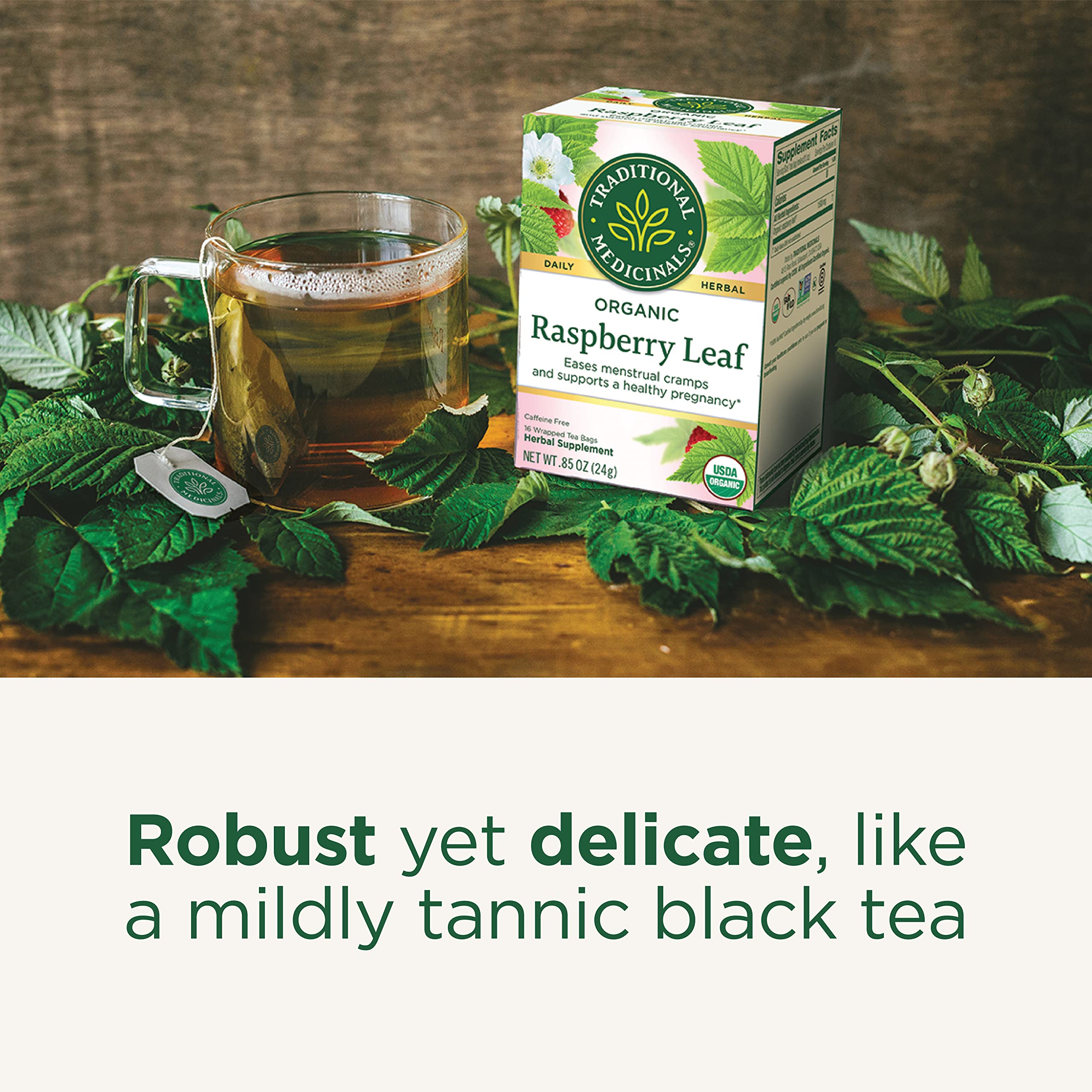 Organic Raspberry Leaf Tea for Pregnancy & Menstrual Cramps Relief - Traditional Medicinals Herbal Tea (6 Packs, 96 Tea Bags) | Supports Women's Wellness, Natural Uterine Tonic & Relaxing Beverage for Pregnancy Prep, Postpartum & PMS Comfort