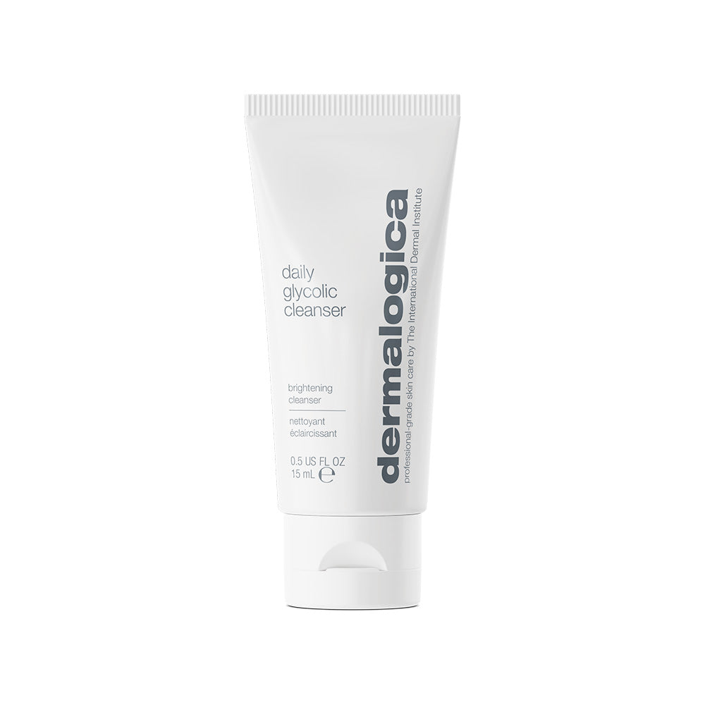 Glycolic Acid Daily Cleanser Mini 15ml - Gentle Exfoliating Face Wash for Acne & Blackheads - Perfect for Travel & Gym Skincare Routine