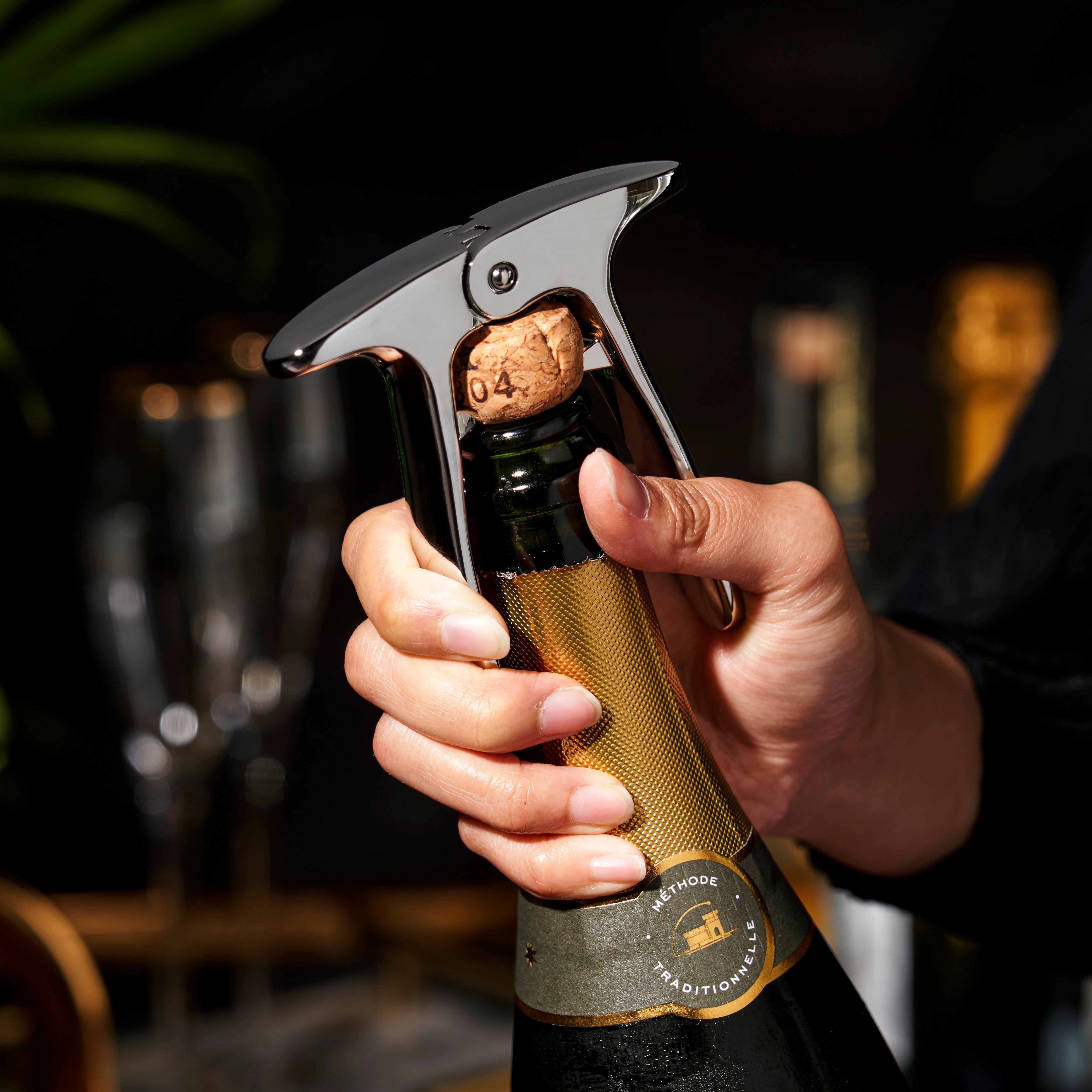 Harrison Champagne Bottle Opener - Premium Wine Cork Puller for Easy Opening - Perfect for Parties, Weddings & Celebrations