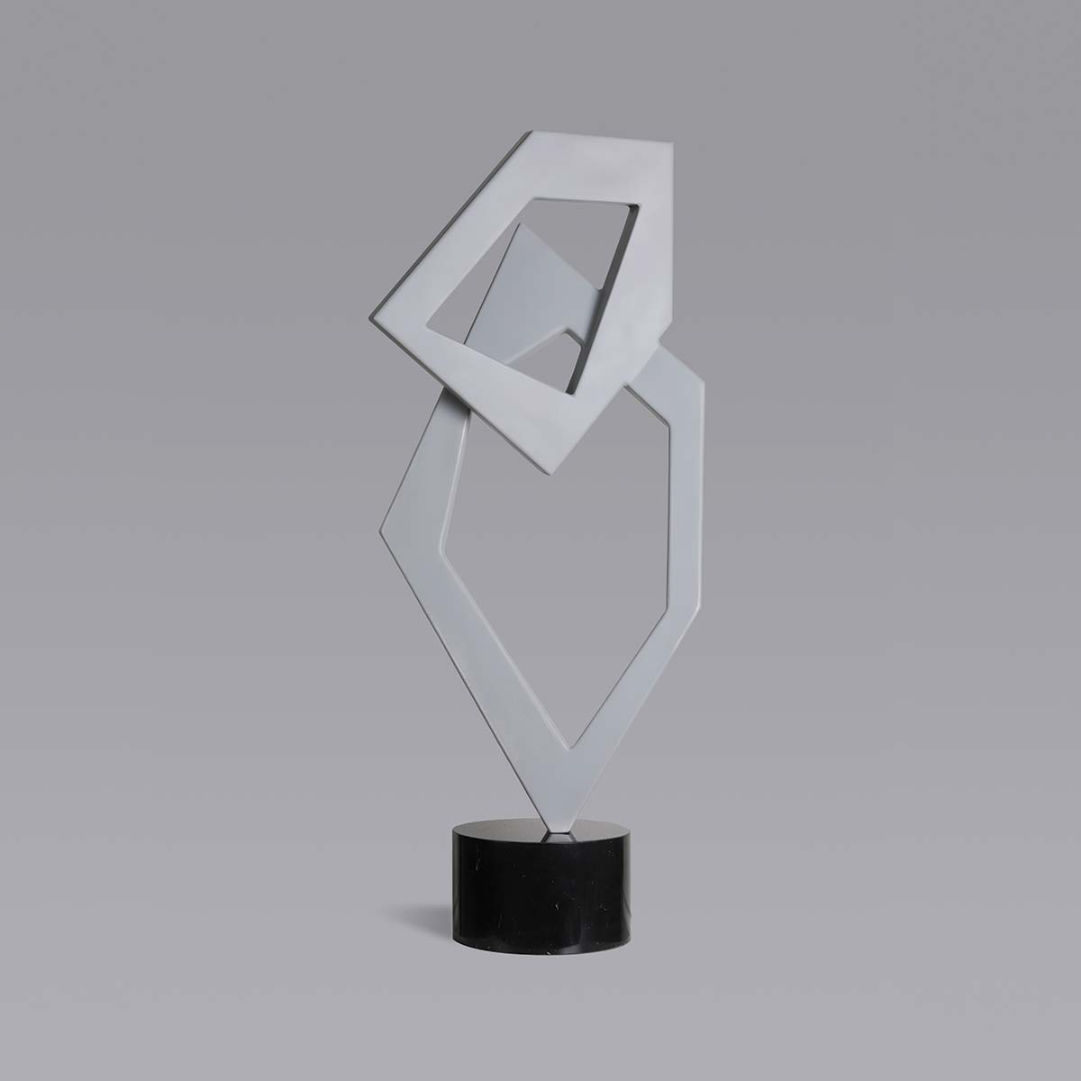 Modern Geometric Grey Aluminum Sculpture - 18