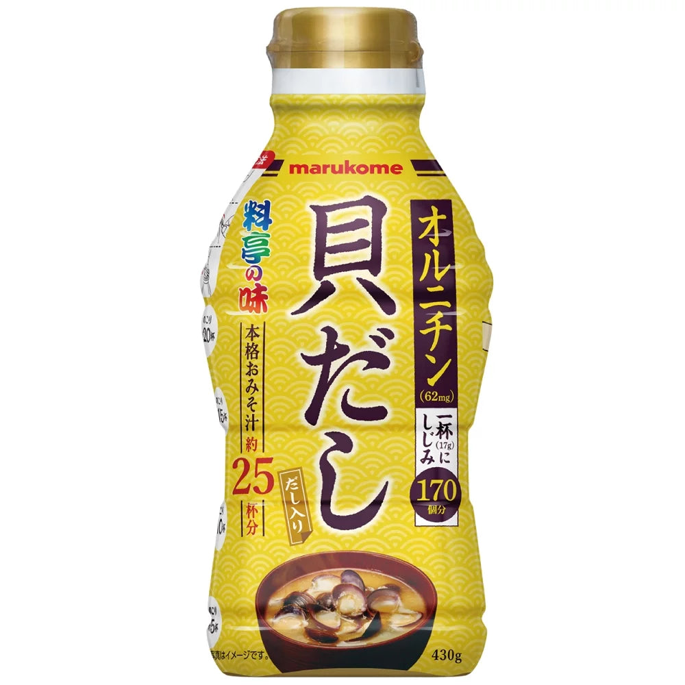 Marukome Liquid Miso with Clam Soup 430g - Authentic Japanese Instant Miso Soup Mix for Quick Meals, Cooking & Asian Cuisine