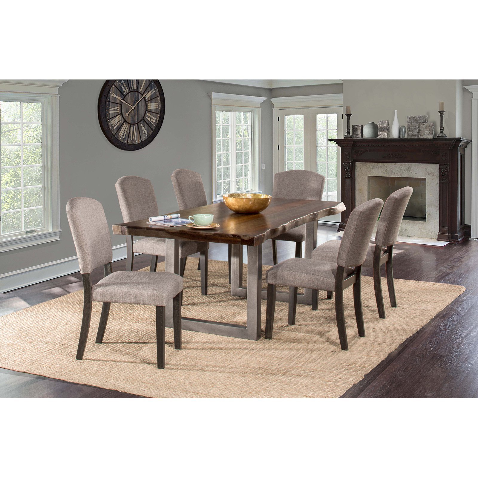 Hillsdale Furniture Clarion Wood Dining Chair Set of 2 - Distressed Gray Finish - Solid Wood Construction - Perfect for Kitchen, Dining Room, and Farmhouse Style Decor