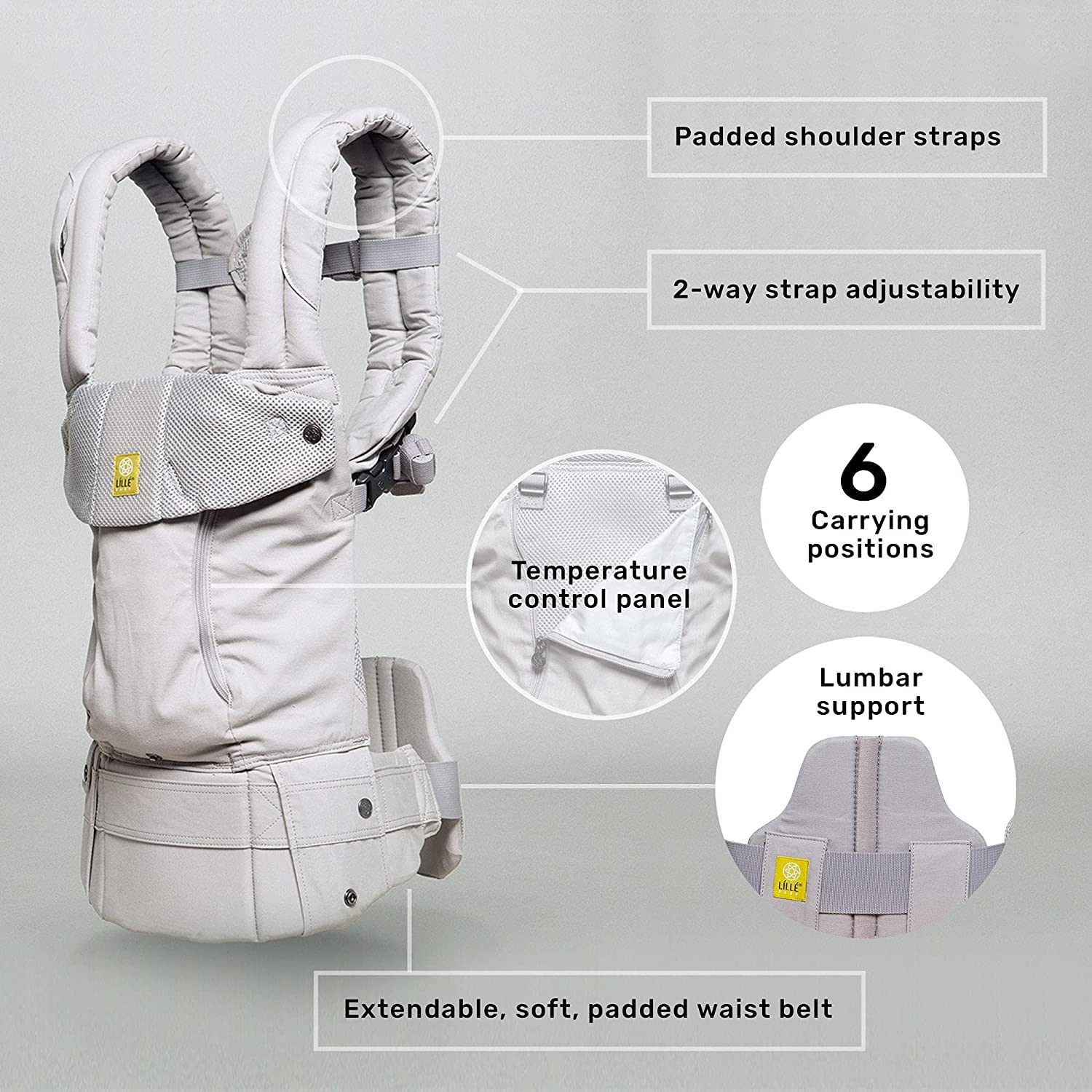 LÍLLÉbaby Complete All Seasons Ergonomic 6-in-1 Baby Carrier for Newborn to Toddler (7-45 lbs) - 360° Adjustable, Multi-Position, Inward & Outward Facing with Lumbar Support - Perfect for Hands-Free Parenting, Shopping & Outdoor Adventures (Succulent Green)