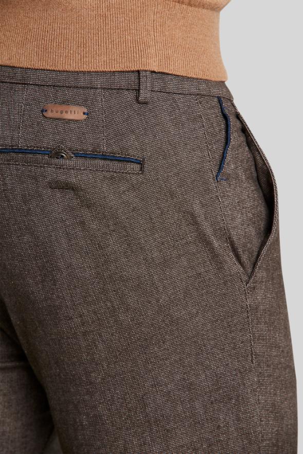 BUGATTI Men's Casual Pants - Army Green Stretch Comfort Fit Trousers for Work, Travel & Outdoor Activities