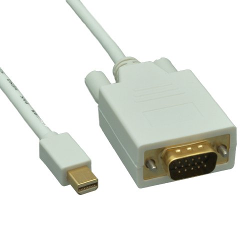 QualConnect Mini DP to VGA Cable 10ft - Mini DisplayPort to VGA Male Adapter for MacBook, iMac, PC - Ideal for Presentations, Home Office & Multi-Monitor Setups