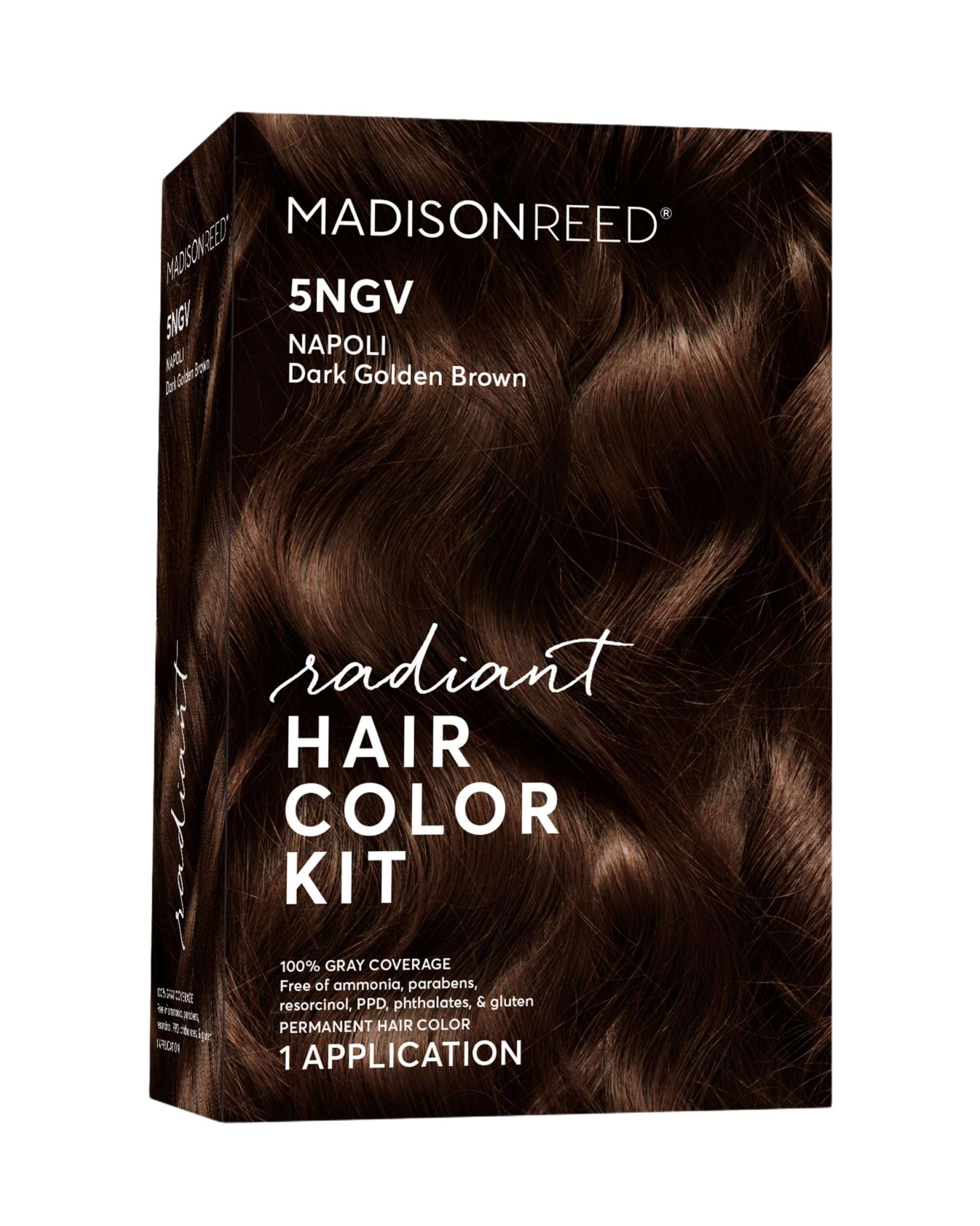 Madison Reed Radiant Hair Color Kit - Dark Golden Brown (5NGV Napoli Brown) | 100% Gray Coverage, Ammonia-Free Permanent Hair Dye | At-Home Salon Quality Hair Coloring for Women | Pack of 1 | Perfect for DIY Hair Coloring & Touch-Ups Between Salon Visits