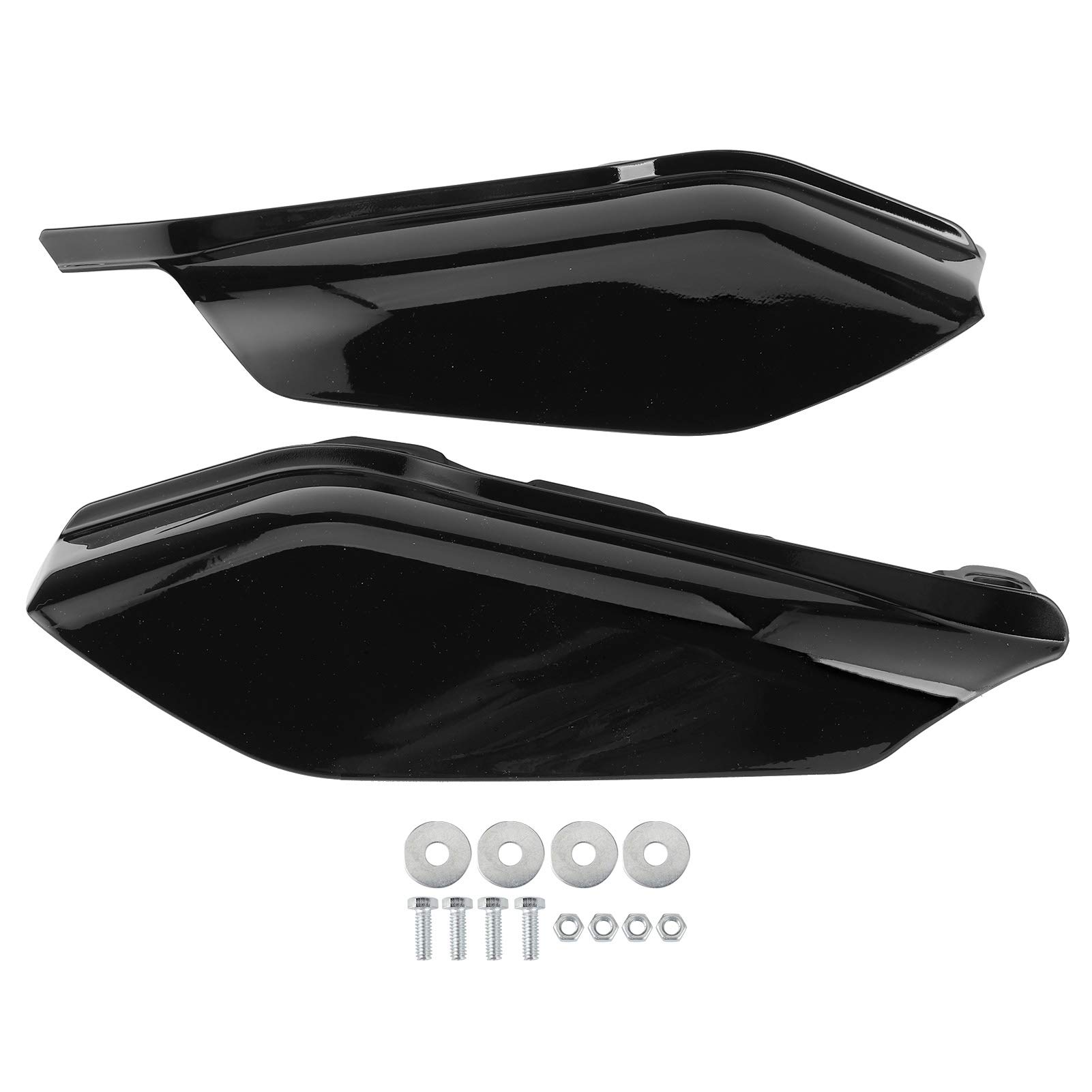 KIMISS 2Pcs Motorcycle Air Deflectors - Heat Shield & Mid-Frame Trim for Touring & Trike Models 2009-2018 (Gloss Black) | Reduce Engine Heat & Improve Riding Comfort for Long Distance Rides