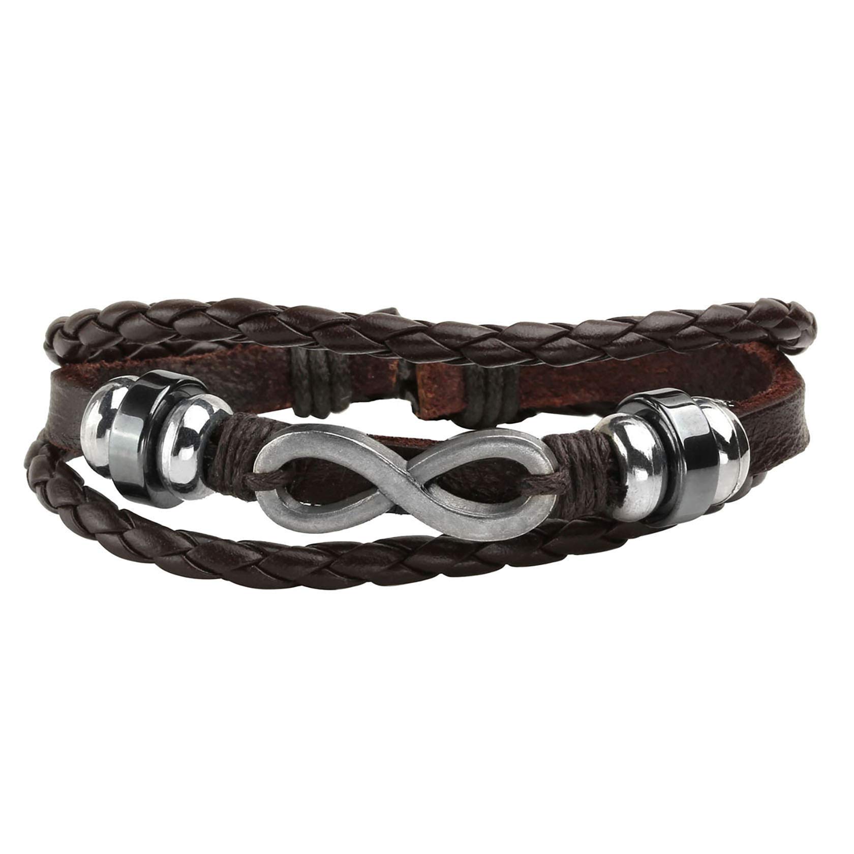 4-10 Pcs Adjustable Leather Bracelets Set for Women & Men - Braided Wooden Beads Wrap Cuff Cord - Boho Style Handmade Jewelry for Daily Wear, Gifts & Festival Fashion Accessories
