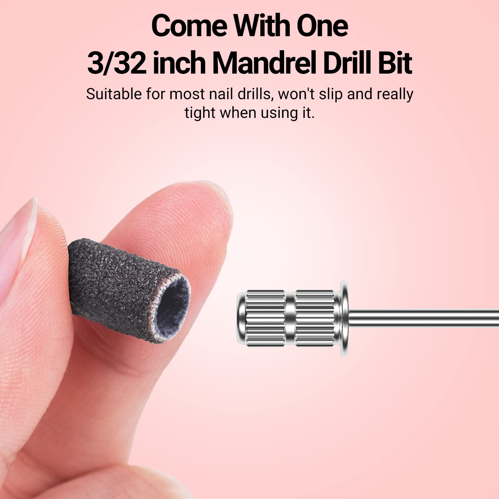 MelodySusie 100 Pcs Nail Drill Bits Sanding Bands - 120 Medium Grit Nail File for Acrylic Nails, Gel Manicures & Pedicures | Professional Nail Art Tools for Salon & Home Use