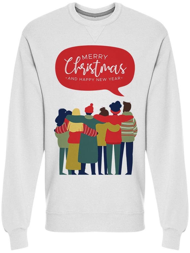 Merry Christmas Friends Sweatshirt for Men - Cozy Holiday Pullover with Festive Design - Perfect for Christmas Parties, Family Gatherings & Winter Celebrations