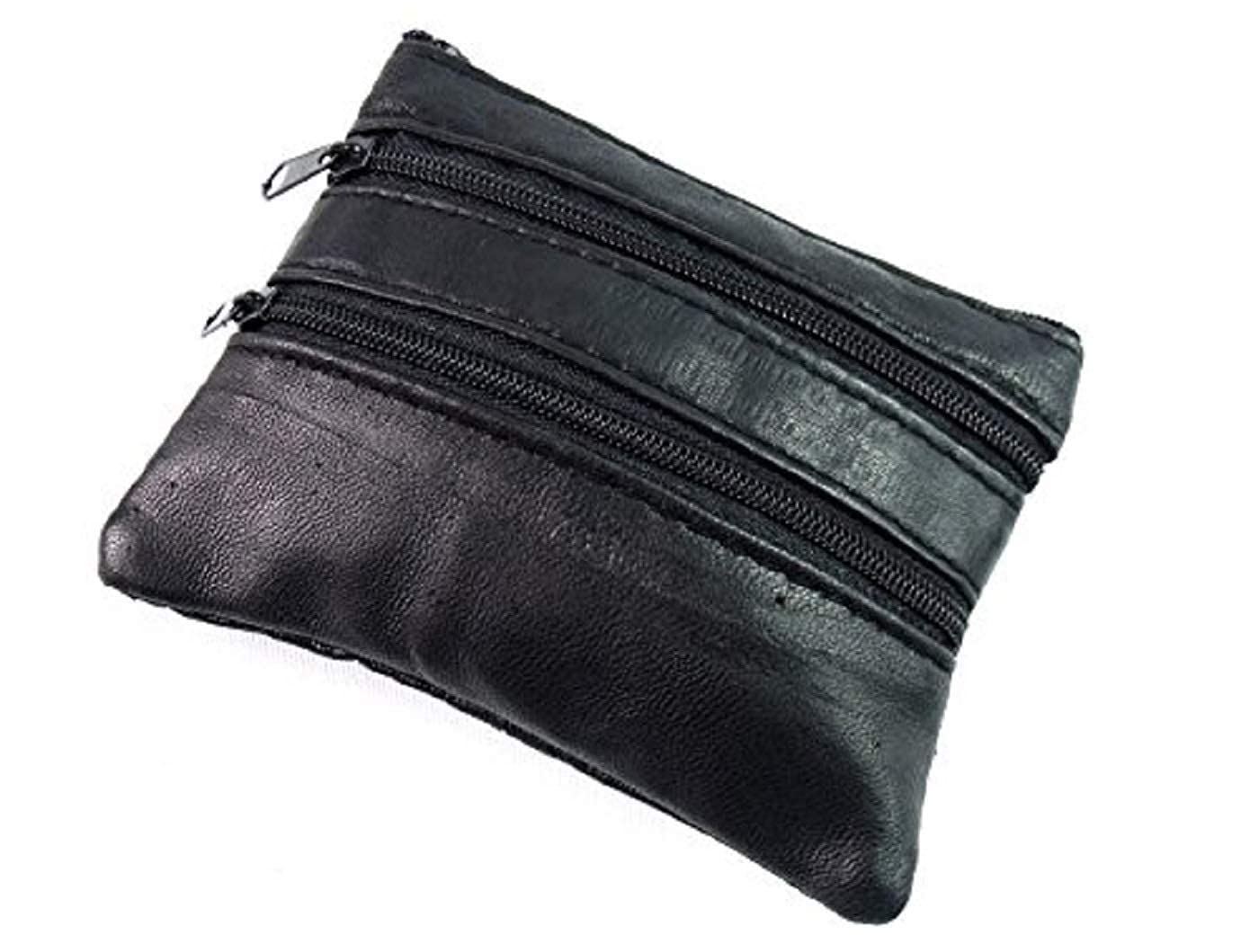 Men's Leather Key Holder with 4 Zips - Slim RFID Blocking Wallet for Keys & Cards - Perfect for Travel, Work, and Everyday Use
