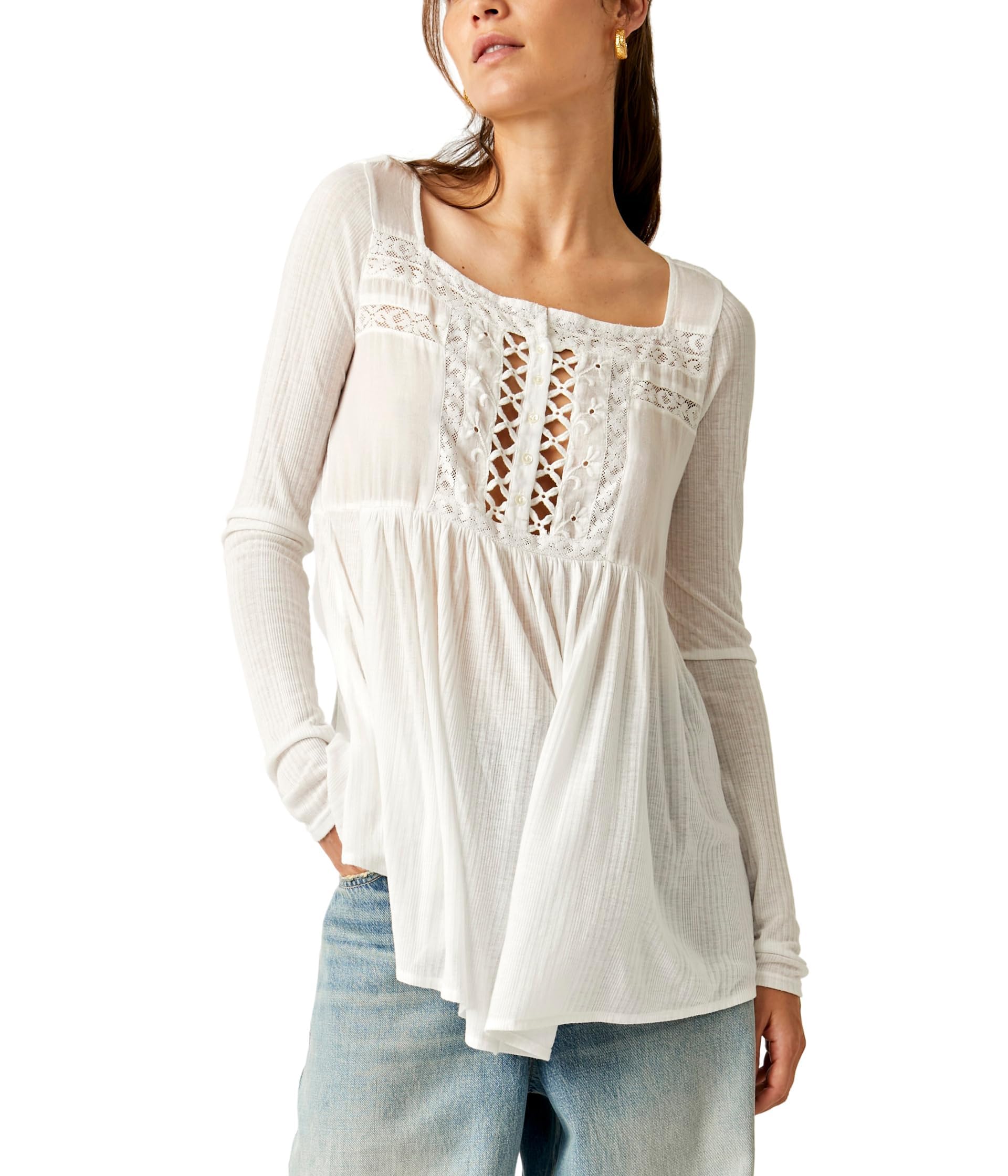 Free People Pretty Please Tunic - Boho Flowy Blouse for Women | Perfect for Casual Outings, Beach Cover-Ups & Summer Festivals