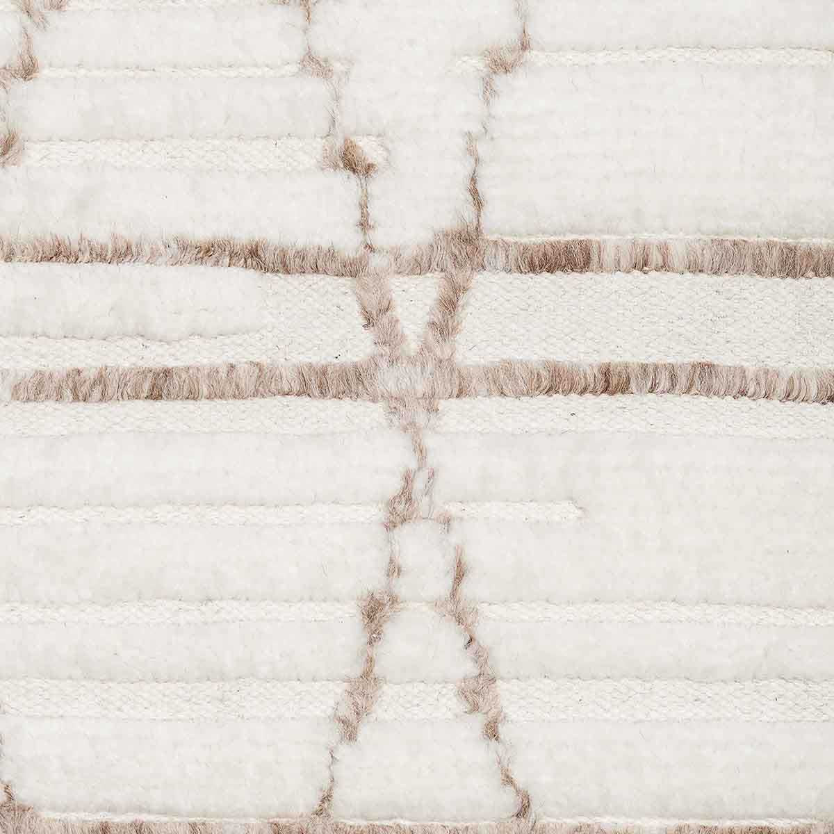 Leona Tribal Wool Shag Rug - Soft Bohemian Area Rug for Living Room, Bedroom & Nursery - Handmade Natural Fiber Floor Carpet for Cozy Home Decor