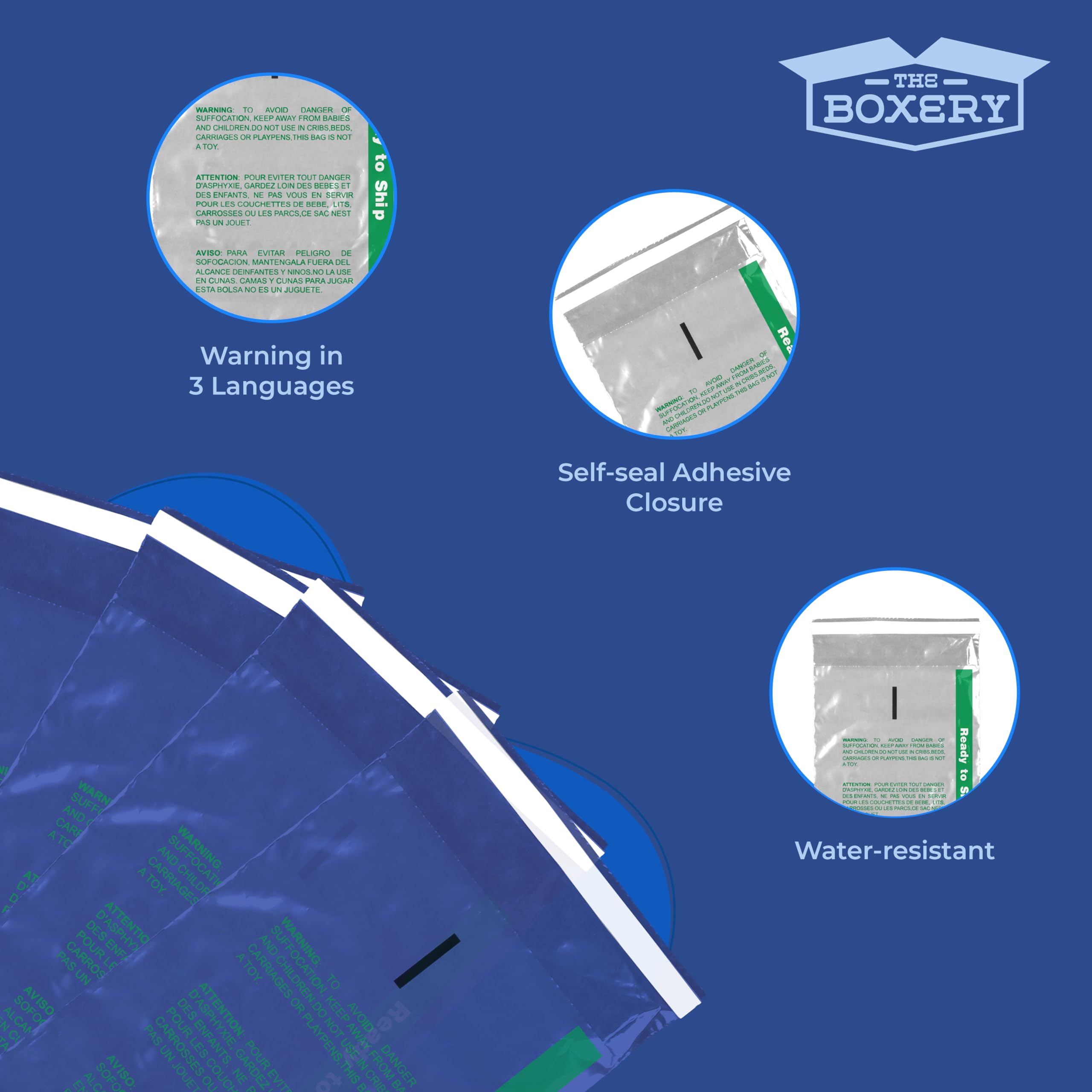The Boxery 16x20 Inch Self Seal Clear 1.5Mil Poly Bags with Suffocation Warning - 1000 Count - Permanent Adhesive for Packaging, Clothing & FBA Shipping - Ideal for Ecommerce, Retail Storage & Product Protection