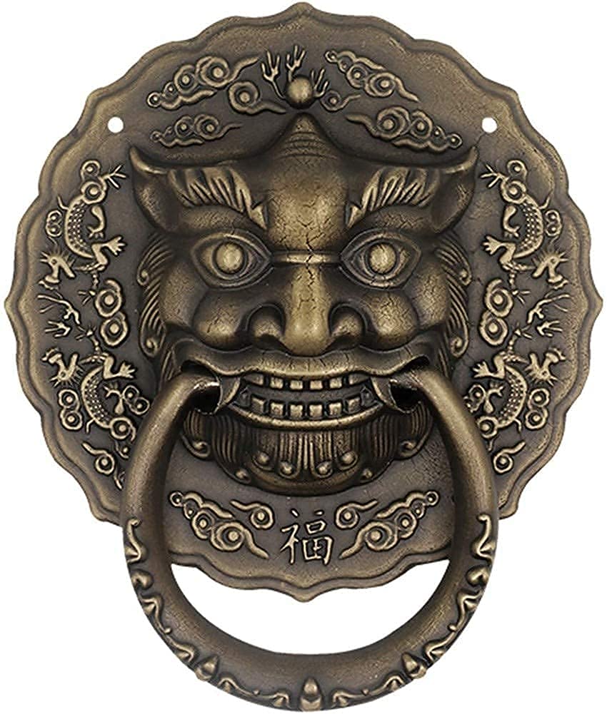 Vintage Brass Lion Door Knockers - 2 Pcs for Garden Gates & Wardrobes | Indoor/Outdoor Use
