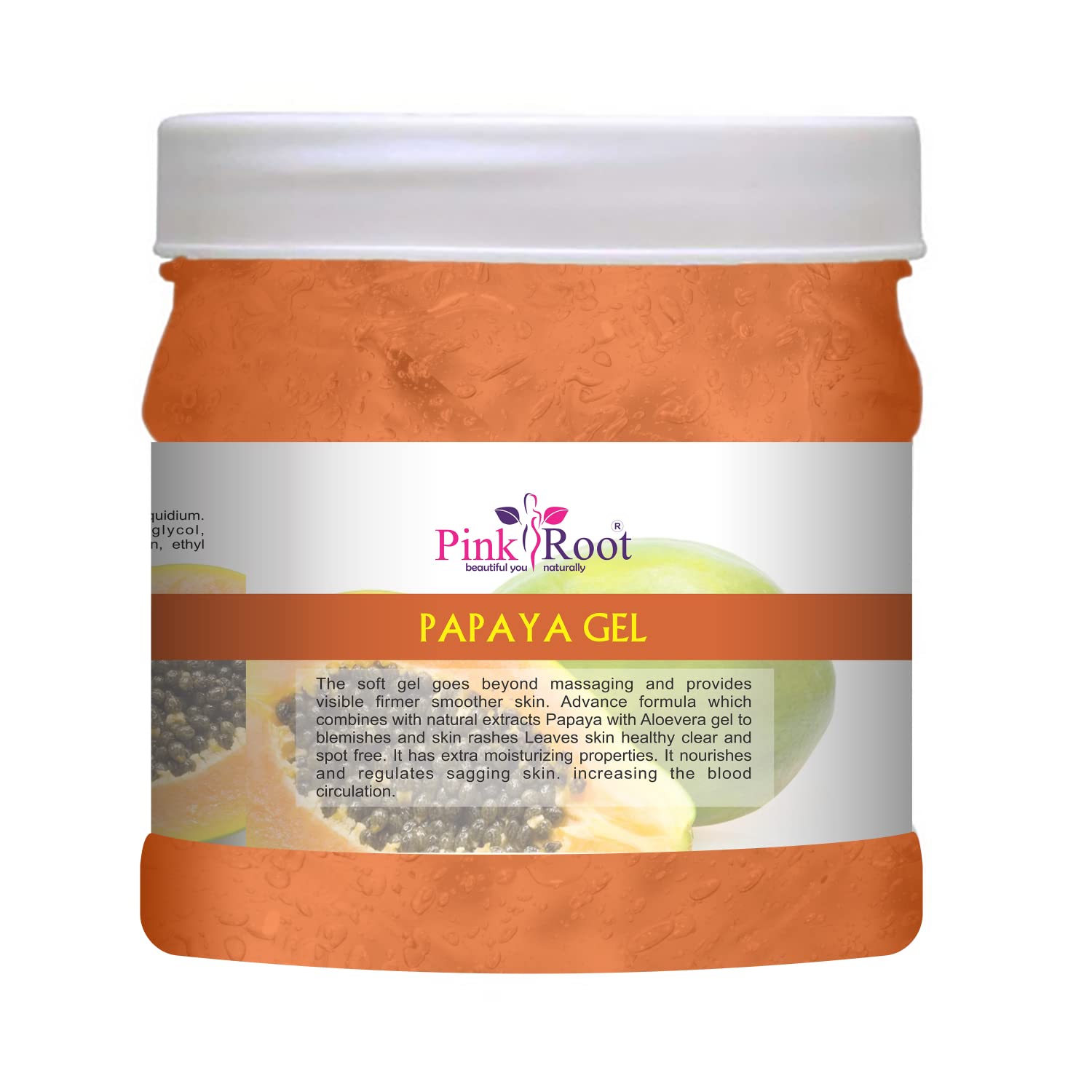 PR Pink Root Papaya Gel with Natural Papaya Extract - 500gm for Skin Brightening & Hydration - Perfect for Face, Body & Hair Care