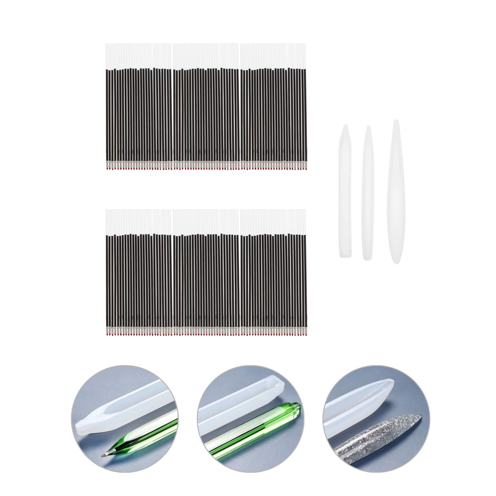 3pcs Silicone Ballpoint Pen Molds for Resin Casting - Includes 50 Refills - DIY Pen Shaped Candle & Resin Craft Molds - Perfect for Handmade Gifts, Art Projects & Home Decor
