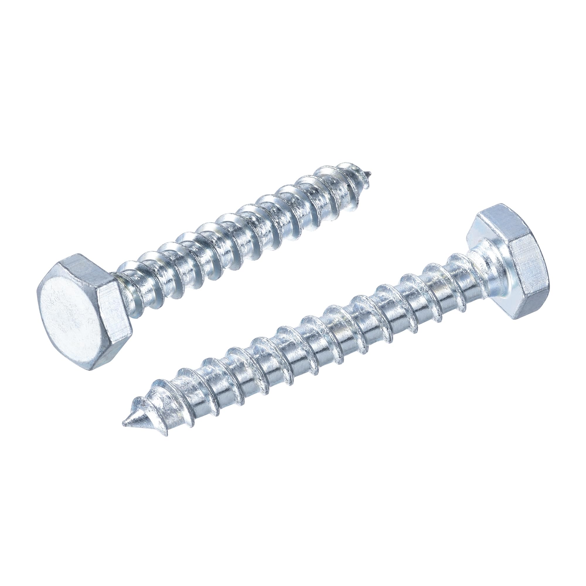Hex Lag Screws M10x60mm Zinc Plated - Wood Screws 10Pcs for Decking & Furniture