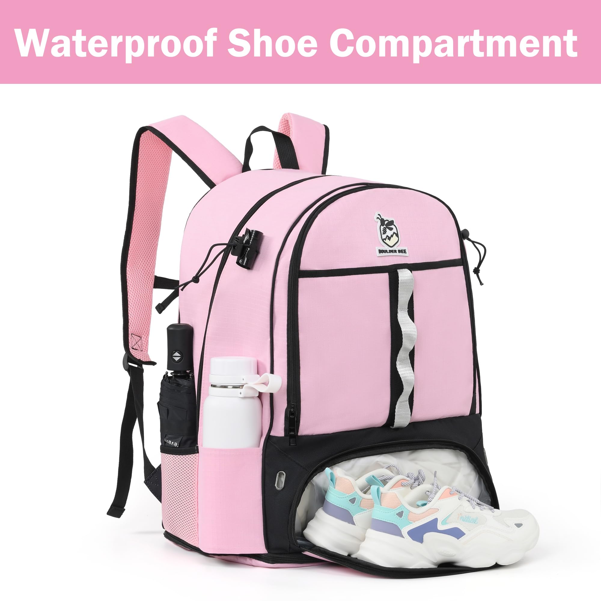 Boulder Bee Lacrosse Backpack with Stick Holders - Durable Field Hockey Sports Bag for Women & Girls - Perfect for Training, Games & Travel Accessories