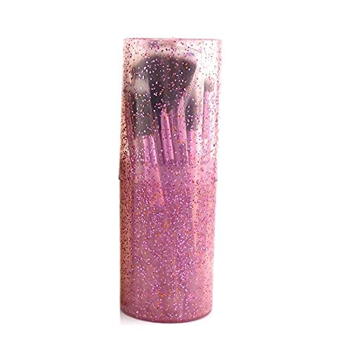 Lakyou Glow Professional Series 12-Piece Makeup Brush Set with Storage Barrel - Shiny Purple | Perfect for Makeup Artists & Beauty Enthusiasts | Ideal for Contouring, Blending & Full Face Makeup Application