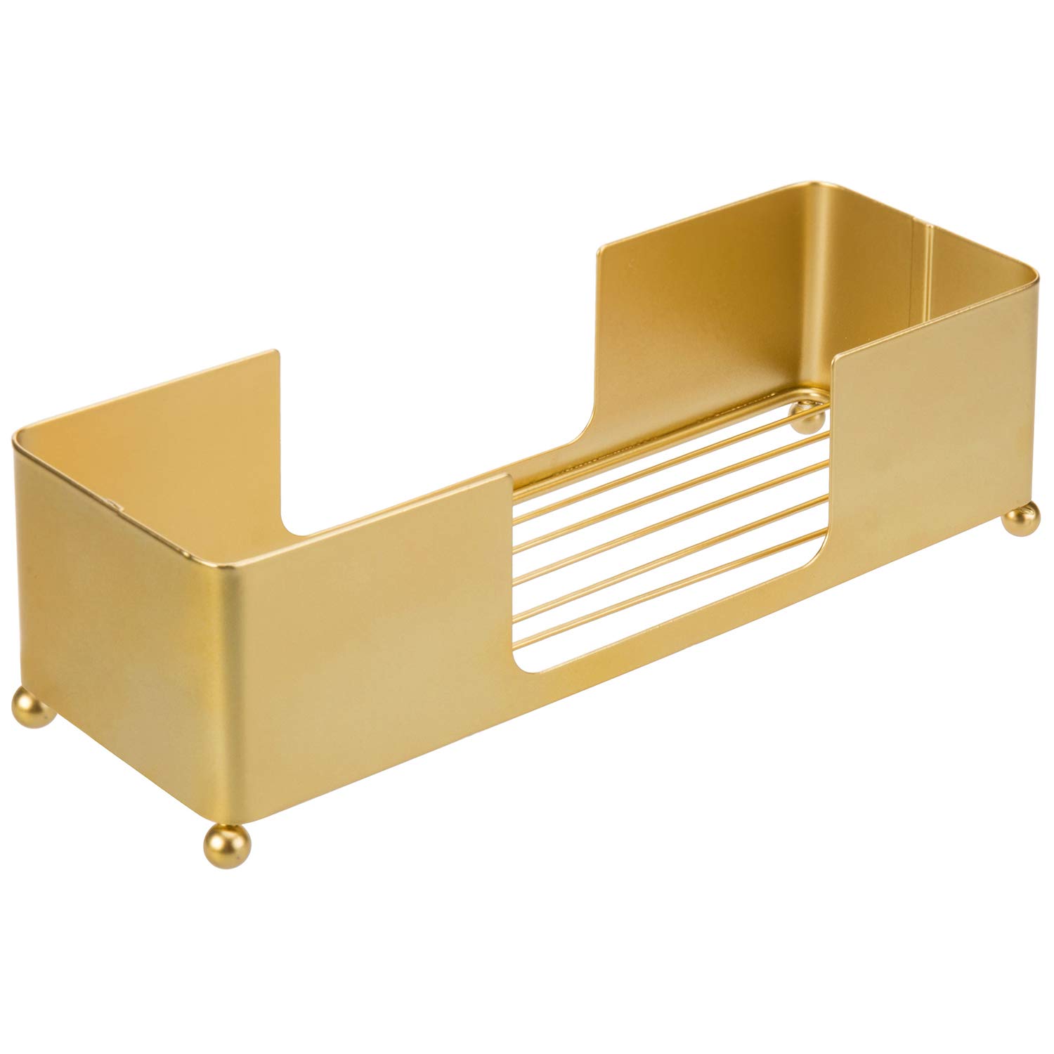 MyGift Brass Paper Towel Holder Tray - Countertop & Tabletop Dispenser for Folded Paper Towels | Commercial & Home Use | Perfect for Kitchen, Bathroom & Office