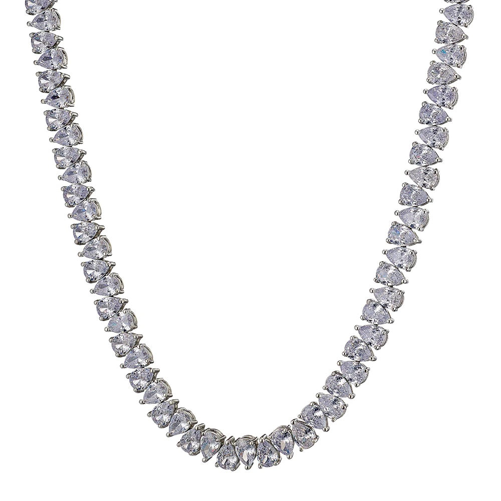 Elegant Rose Gold Choker Necklace with White Zirconia Stones - Perfect for Weddings, Parties & Special Occasions