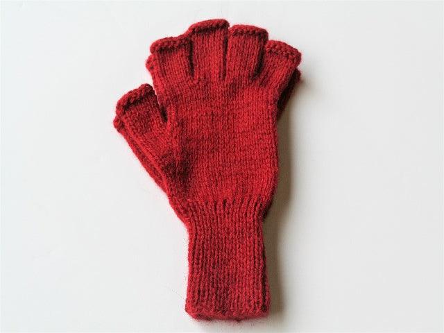 Alpaca Hand Knitted Fingerless Gloves for Women & Men - Soft Warm Red Winter Gloves - Perfect for Typing, Driving & Outdoor Activities