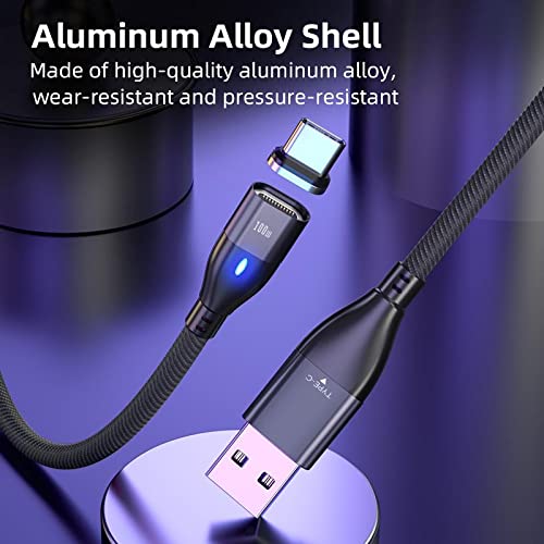 BoxWave 100W MagnetoSnap PD AllCharge Cable - USB Type-C & Micro USB Magnetic Charging Cable Compatible with BLU J6S (Jet Black) - Fast Charging for Phones, Tablets & Laptops at Home, Office or Travel