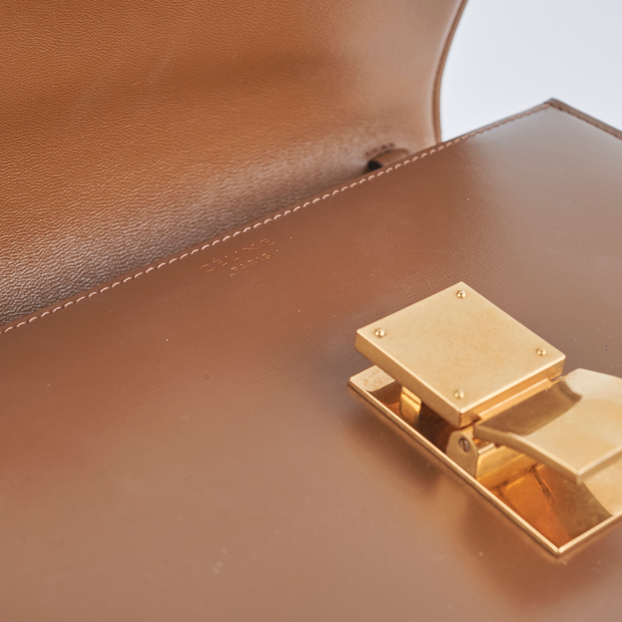 Celine Box Medium Bag in Caramel Brown - Luxury Leather Crossbody Handbag for Women | Perfect for Work, Travel & Everyday Use