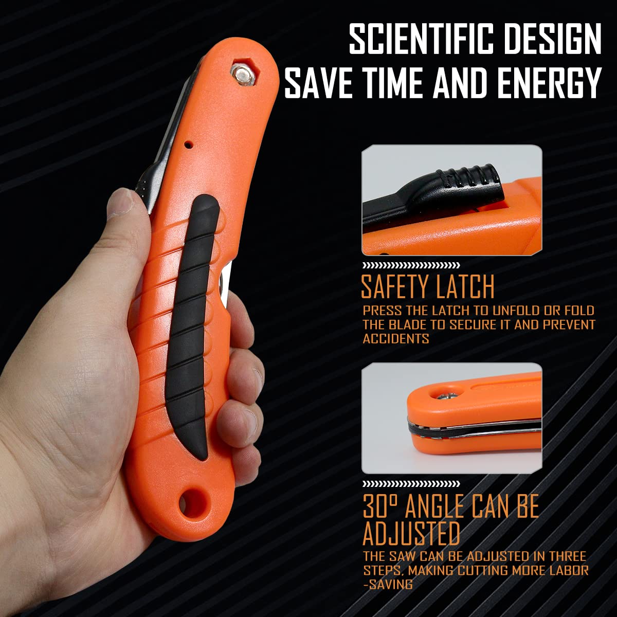 Folding Hand Pruning Saw - Double Blade Camping & Garden Saw with Safety Lock | Non-Slip Handle for Tree Trimming, Wood Cutting | Perfect for Outdoor Activities, Gardening, Camping & Hiking