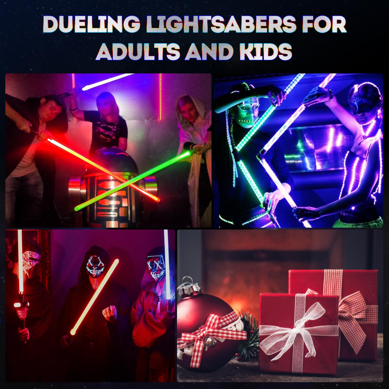 Premium Metal Aluminum Rechargeable Motion Control Lightsaber - Heavy Dueling FX Light Saber with 10 Sound Fonts & 12 RGB Colors for Adults & Kids | Perfect for Cosplay, Star Wars Enthusiasts, Christmas Gifts & Collectors (Silver E15 Model)