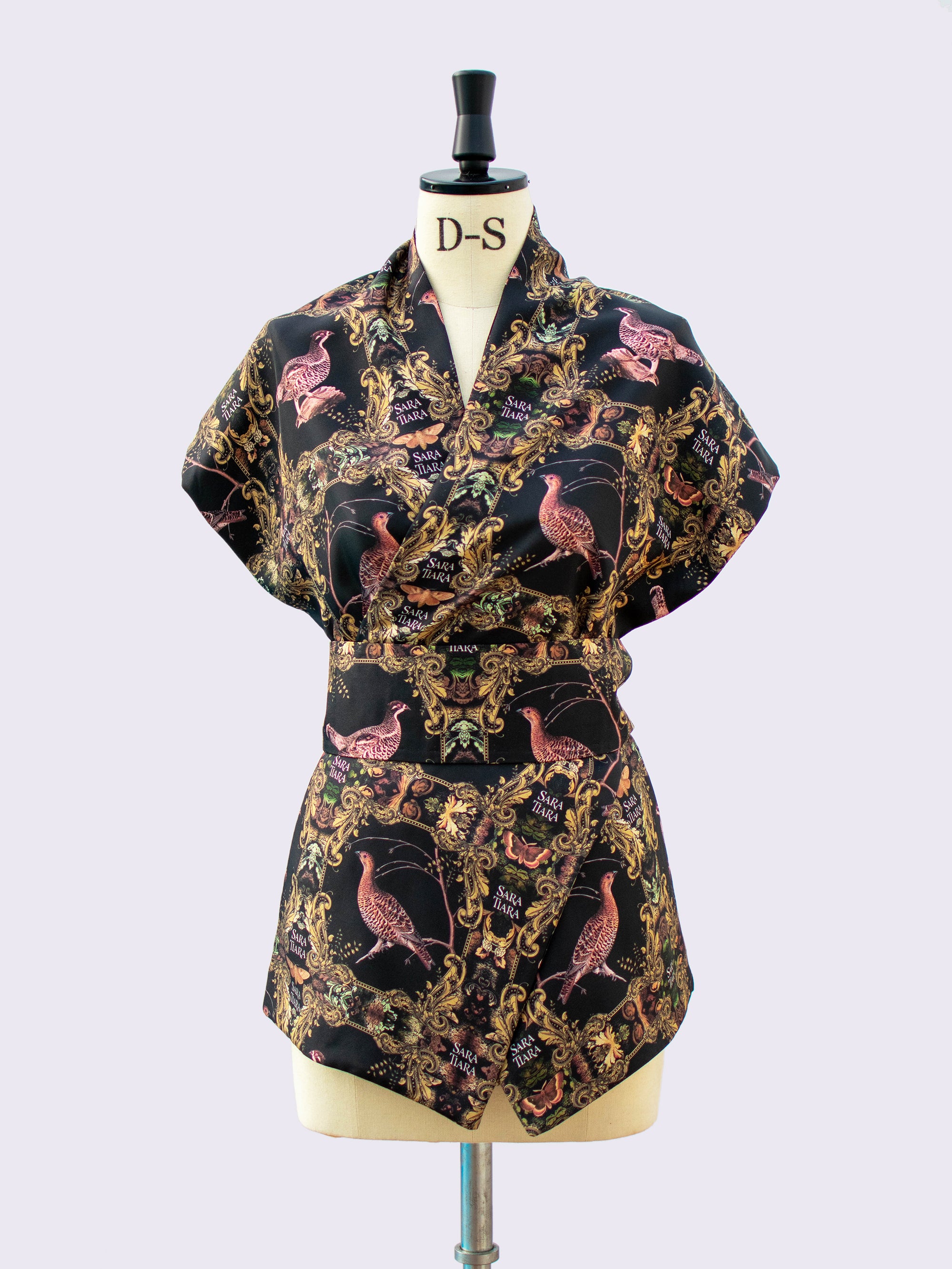 Elegant Silk Maxi Scarf with Grouse Print - Lightweight Fashion Accessory for Women, Perfect for Parties, Weddings & Everyday Wear