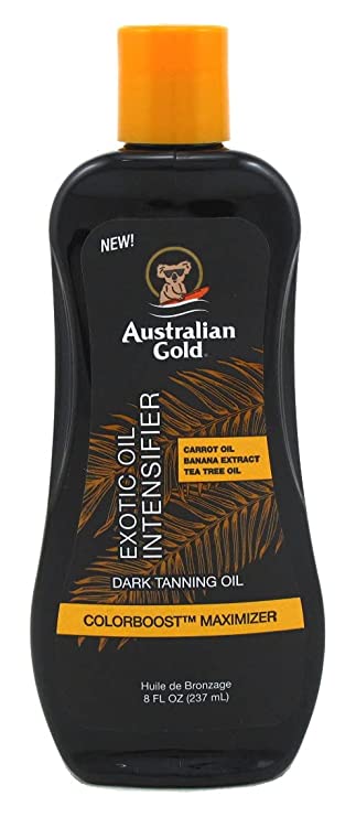 Australian Gold Dark Tanning Oil Intensifier 8 oz - Accelerates Tanning, Hydrates Skin | Perfect for Beach, Pool & Outdoor Sunbathing