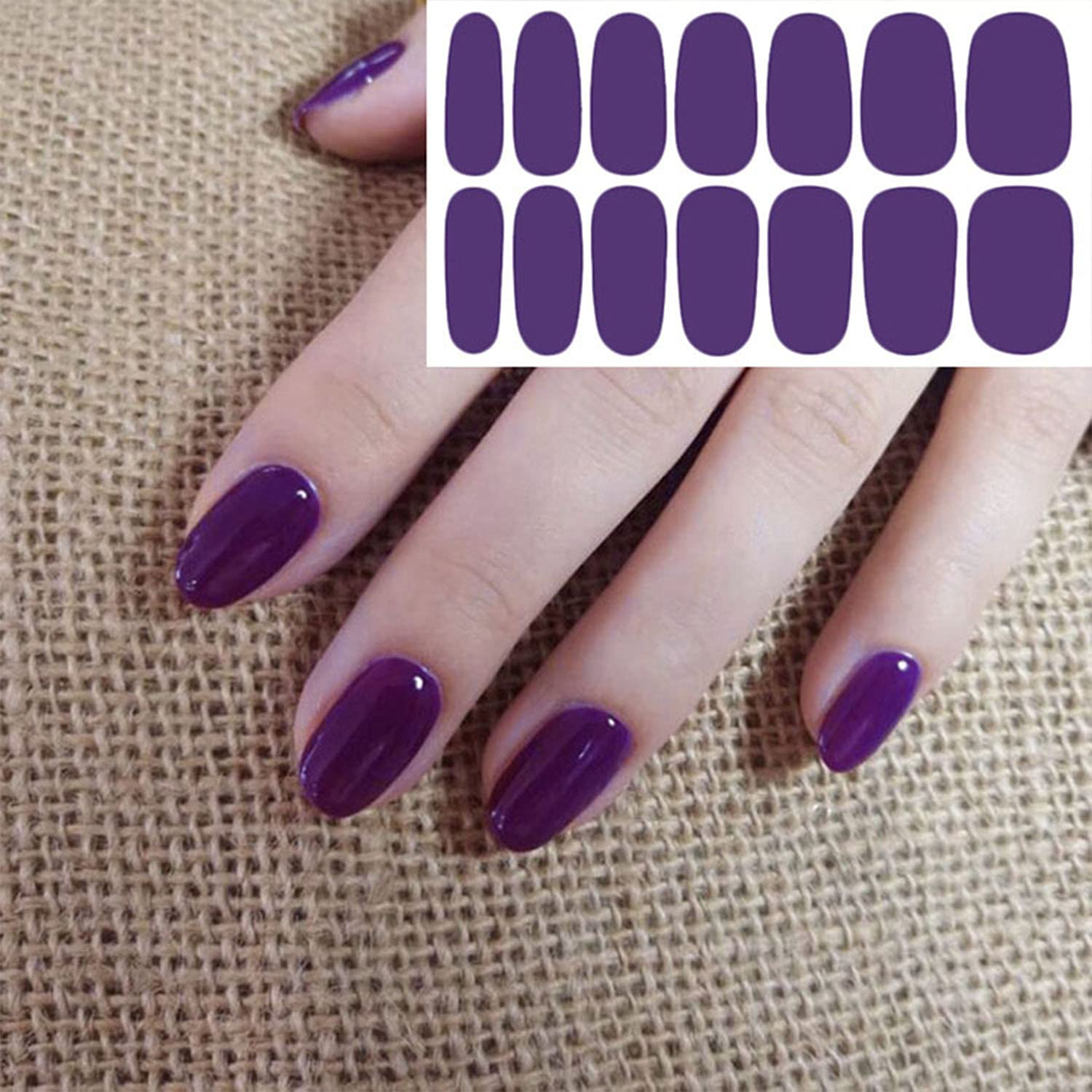 WOKOTO 20 Sheets Dark Solid Color Nail Polish Strips - Self-Adhesive Gel Nail Wraps with Nail File for Women | Punk Rock Nail Art Design for Parties, Concerts & Special Occasions