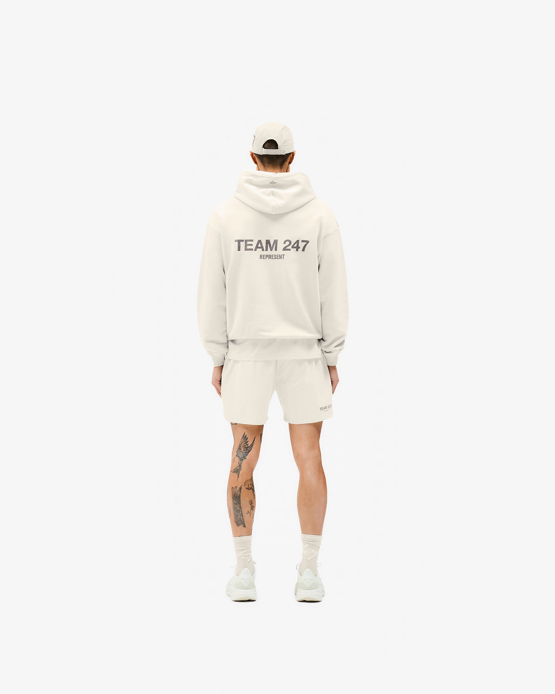 Team 247 Oversized Hoodie - Cream Color Unisex Pullover Sweatshirt for Men & Women | Cozy Loungewear, Casual Streetwear, Athleisure Outfit