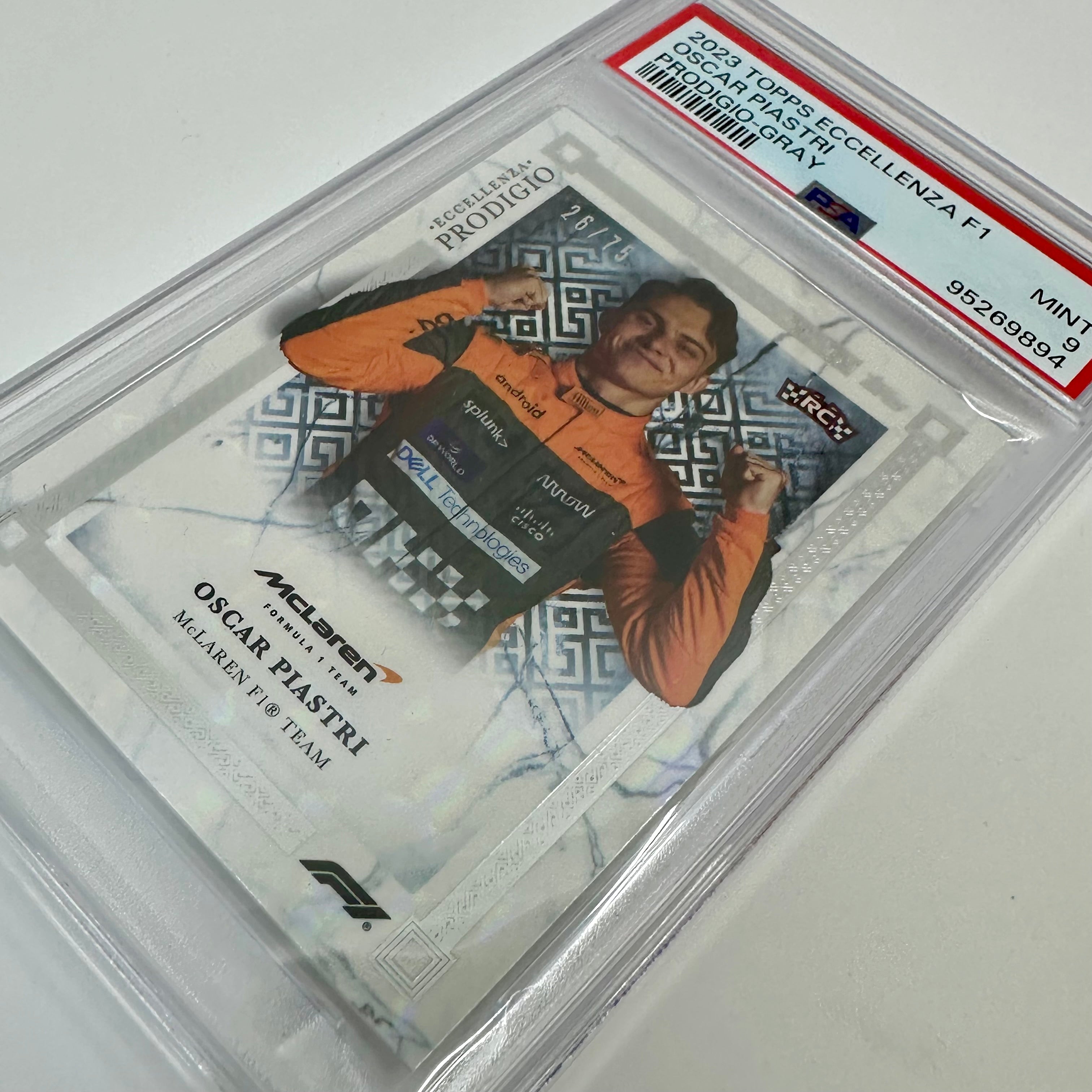 2023 Topps Eccellenza F1 Oscar Piastri Rookie Card RC PSA 9 /75 Gray Prodigio - Perfect for F1 Collectors and Racing Memorabilia Enthusiasts