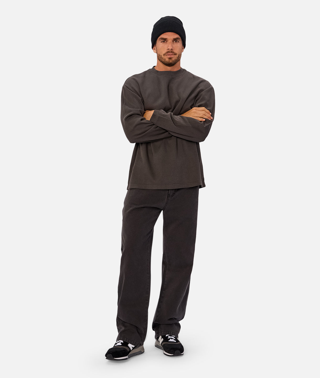 Premium Marlon Long Sleeve T-Shirt for Men - Soft Cotton Comfort Fit in Onyx Black | Ideal for Casual Wear, Layering & Outdoor Activities