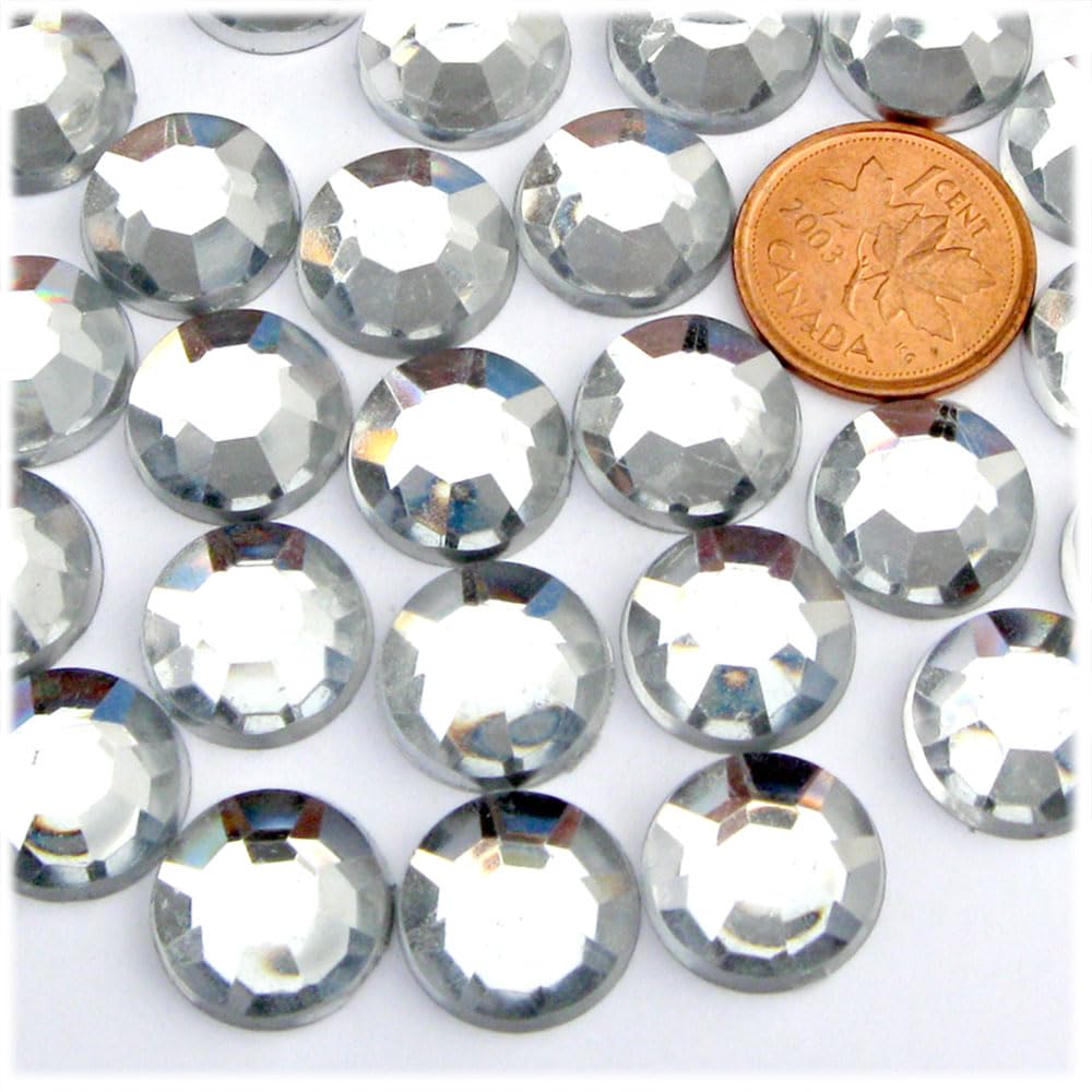 72-Piece 14mm Round Rhinestones Flat Back Golden Yellow for DIY Jewelry, Crafts, and Nail Art - The Crafts Outlet