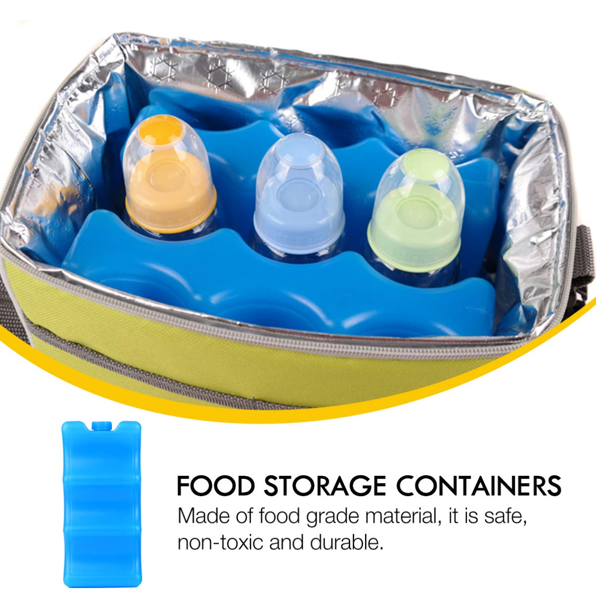 FOMIYES Reusable Breastmilk Ice Packs - 2pcs Contoured Gel Packs for Baby Bottles, Perfect Fit for Breastmilk Storage & Keeping Milk Fresh | Ideal for Daycare, Travel & On-the-Go Moms