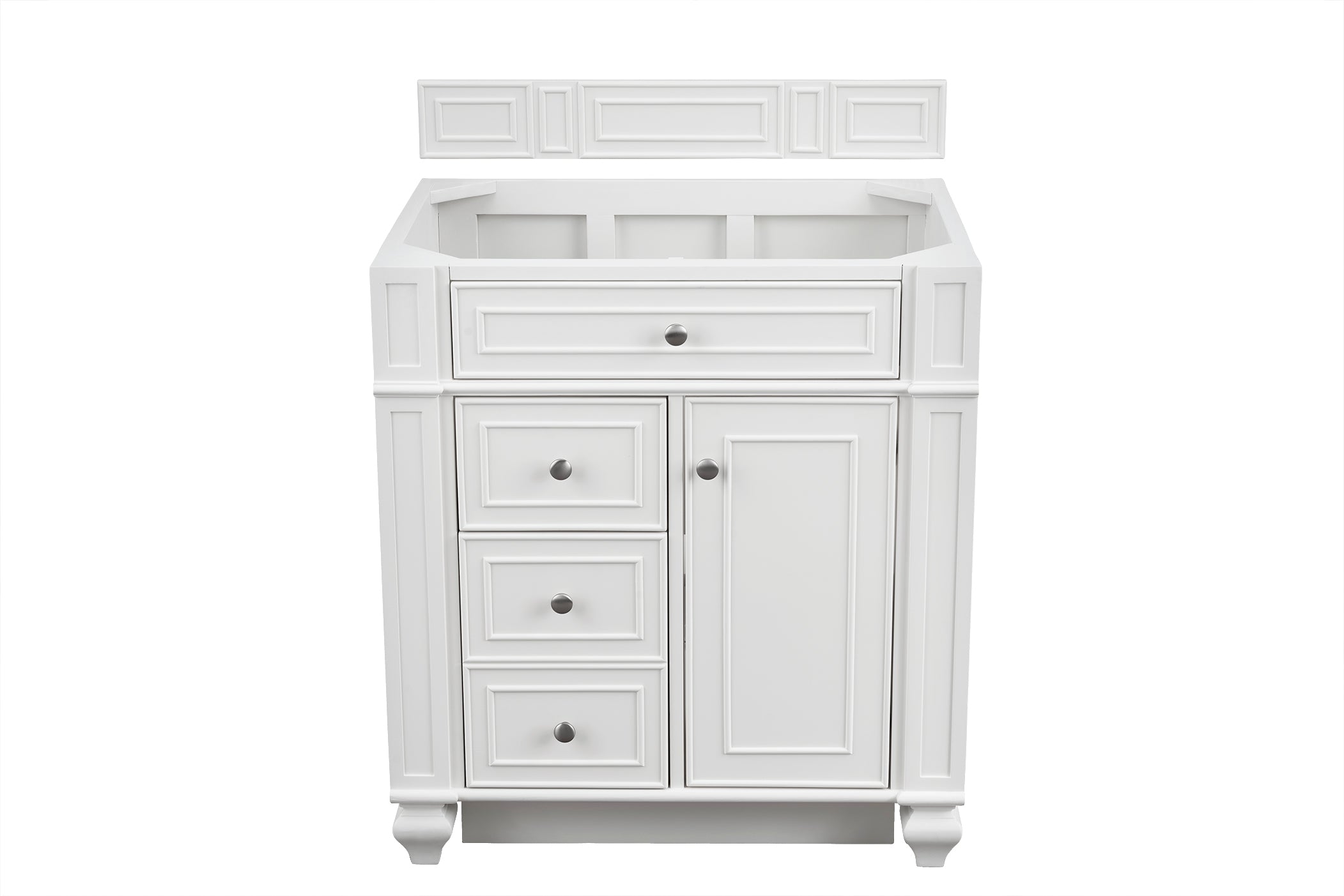 Bristol 30-Inch Single Bathroom Vanity in Bright White - Perfect for Small Bathrooms & Powder Rooms