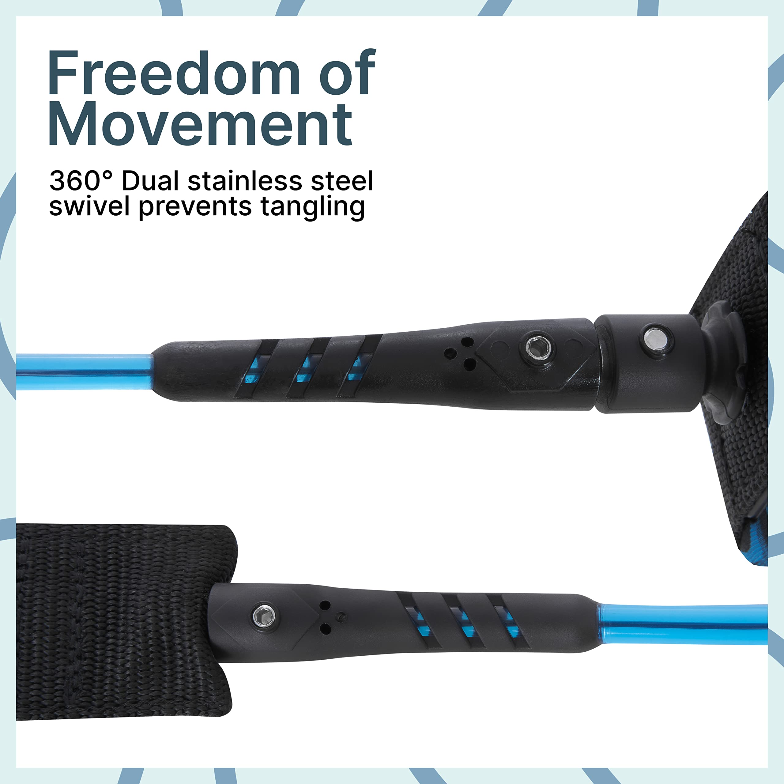 Premium 7.2mm-8mm Straight Surfboard Leash | BPS New Zealand 'Storm' Series | 6ft-10ft Leg Rope for All Surfboards | Durable & Secure for Big Waves & Professional Surfing