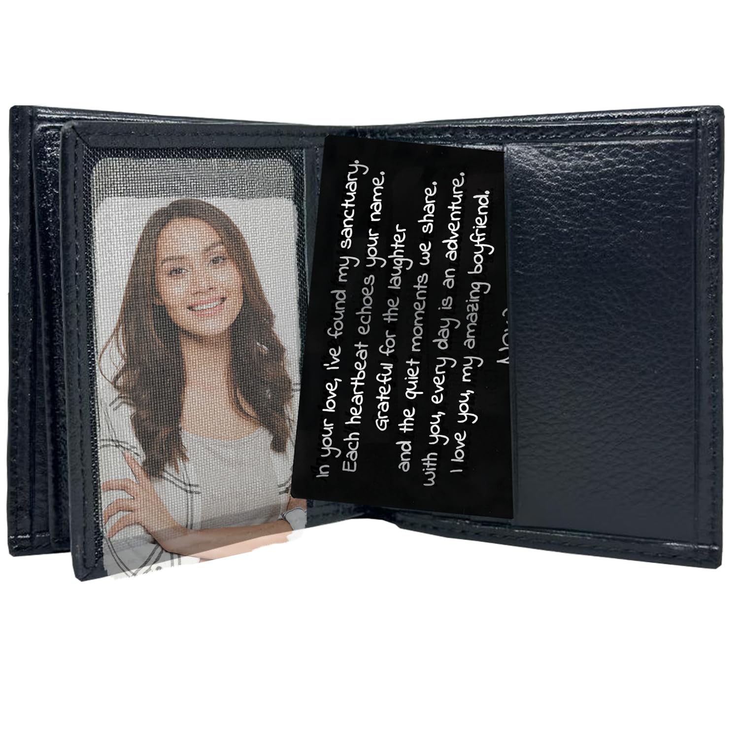 **Personalized Engraved Wallet Card - Custom I Love You Gift for Men & Women - Anniversary, Valentine's, Birthday Present for Husband/Boyfriend - Romantic Keepsake for Everyday Carry & Special Occasions**