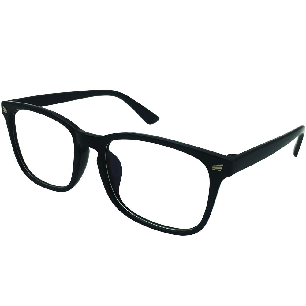 Oversized Computer Reading Glasses +1.00 Strength - Black Frame Readers for Men & Women - Reduce Eye Strain for Work, Reading & Screen Time