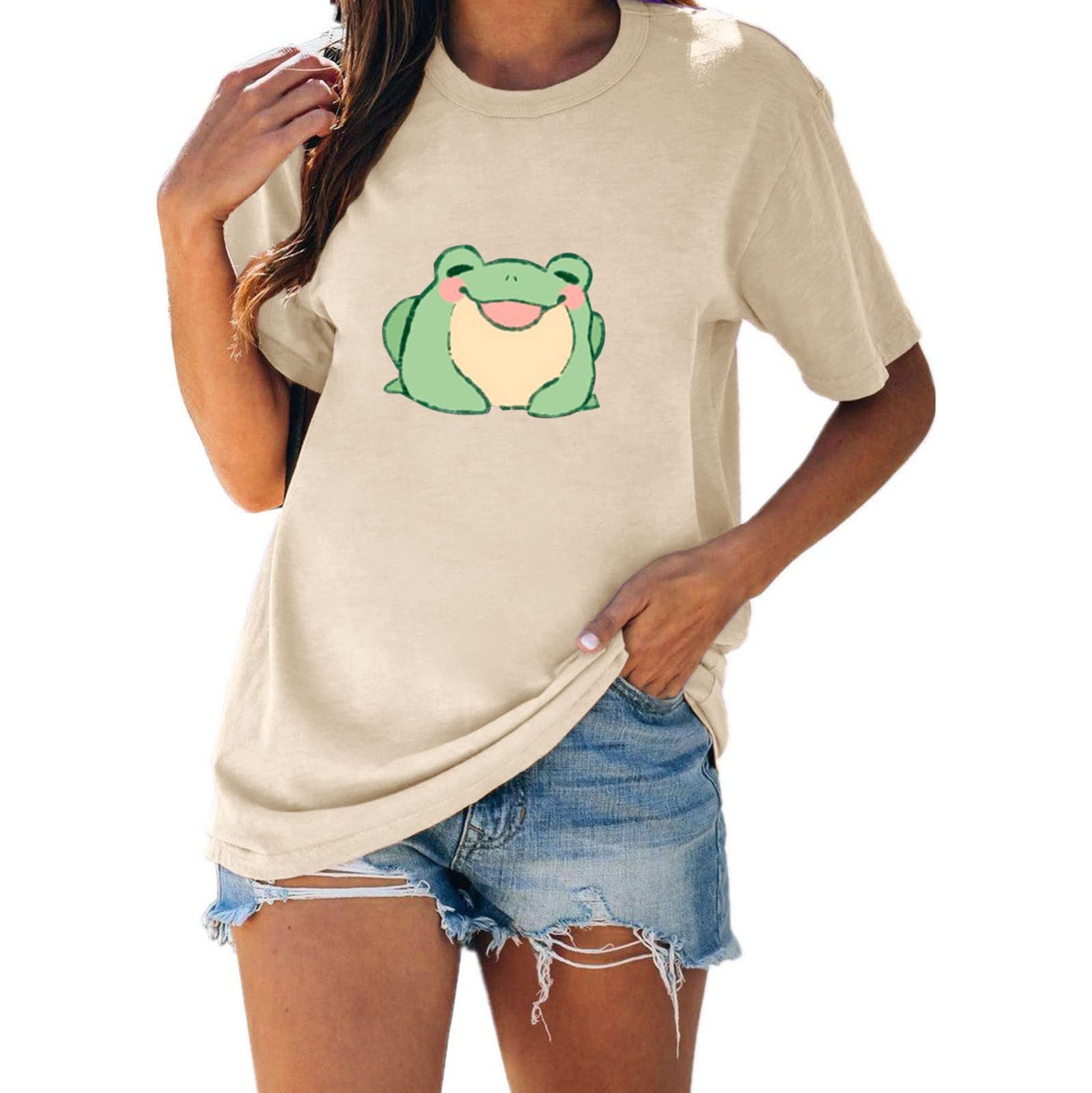 Women's Summer Tunic Tops - Cute Short Sleeve Graphic Printed Casual Tee Shirts with Cartoon Designs | Perfect for Beach Outings, Vacation Wear & Everyday Summer Fashion