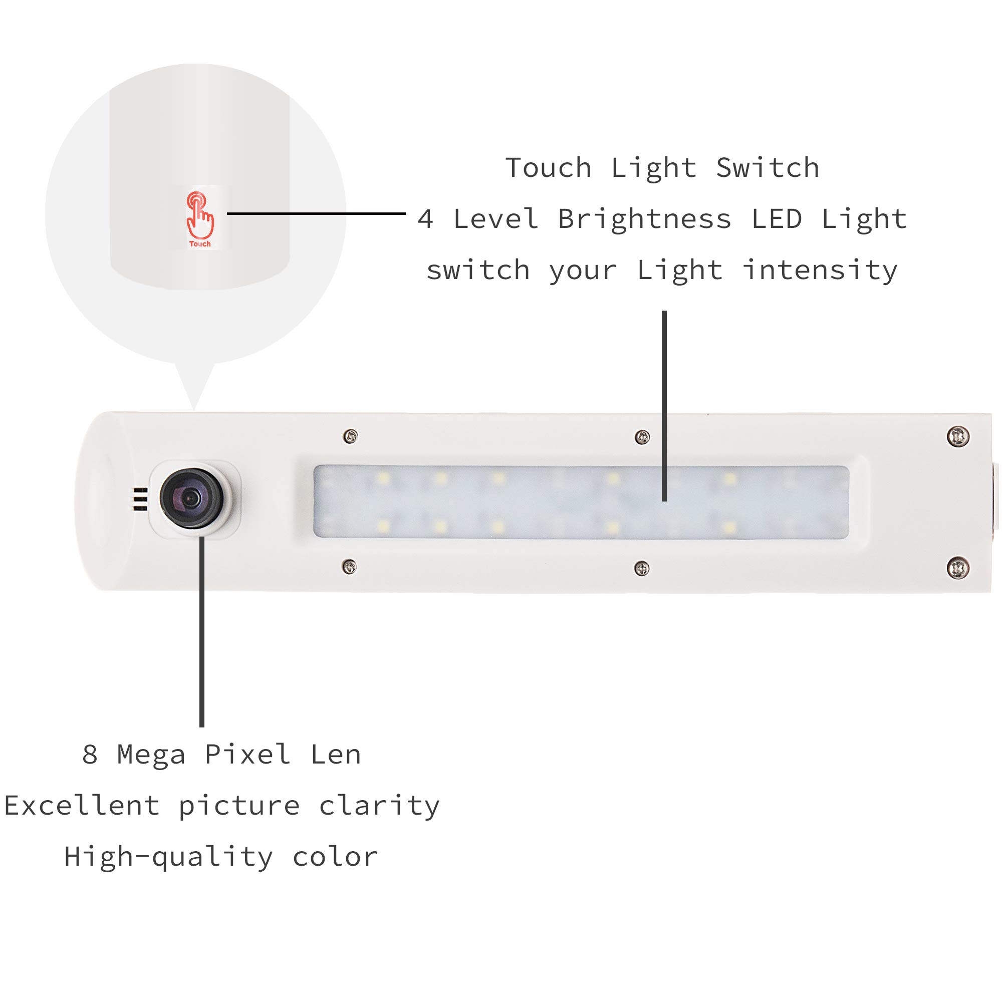 Portable USB Document Camera LV-1020 for Distance Teaching & Online Learning - HD Overhead Scanner for Teachers, Students, Remote Work & Video Conferencing (White)