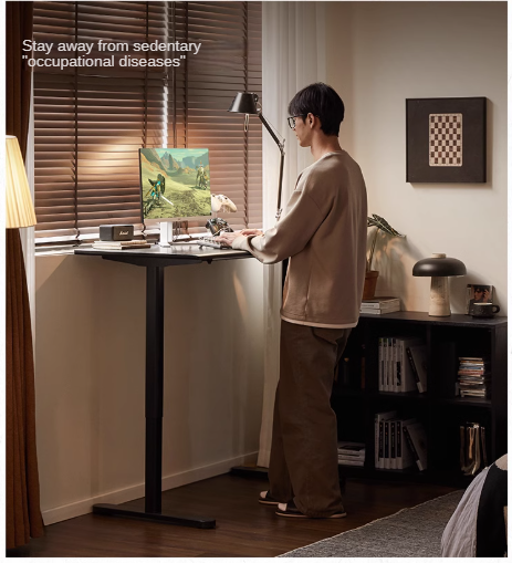 Solid Oak Wood Electric Height Adjustable Standing Desk - Ergonomic Home Office Desk for Work & Study