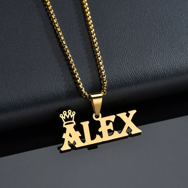 Personalized Crown Pendant Necklace for Women - Custom Name Initial Jewelry Gift for Birthday, Anniversary & Special Occasions | Perfect for Prom, Wedding & Everyday Elegance