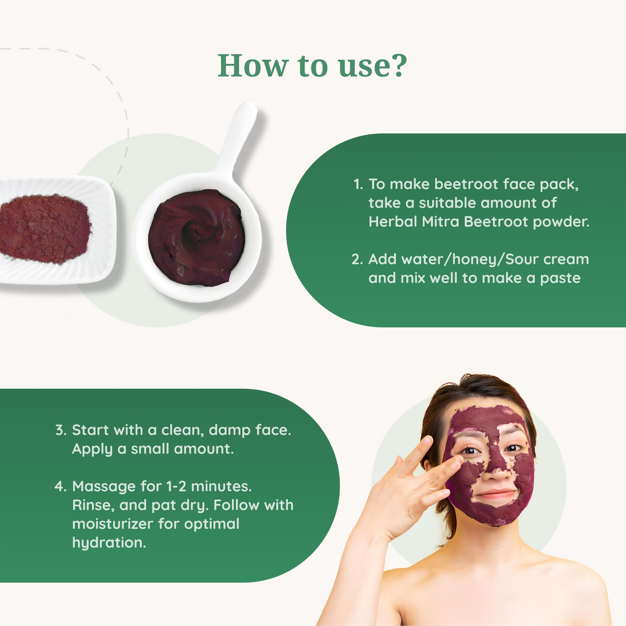 Herbal Mitra 100% Pure Beetroot Powder (200g) - Natural Skin Brightening, Glowing Face Pack for Healthy Pinkish Skin & Rosy Cheeks | Sulfate-Free, Paraben-Free | Perfect for DIY Face Masks & Natural Beauty Routines for Men & Women