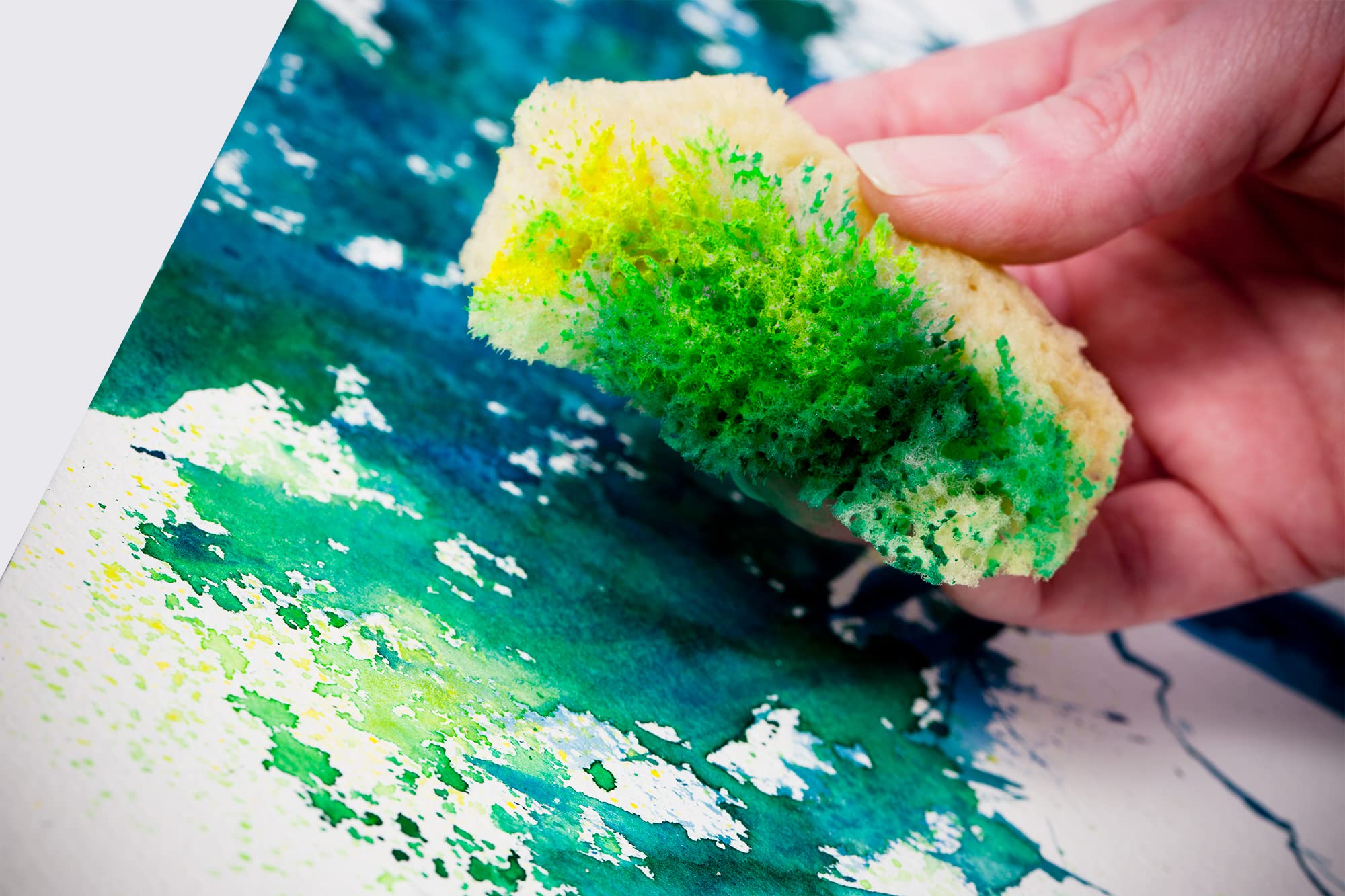 Natural Sea Sponge for Painting - 5-Pack Premium Greek Artist Sponges, Chemical-Free & Eco-Friendly - Perfect for Watercolor, Acrylic & Oil Painting, DIY Crafts & Makeup Blending